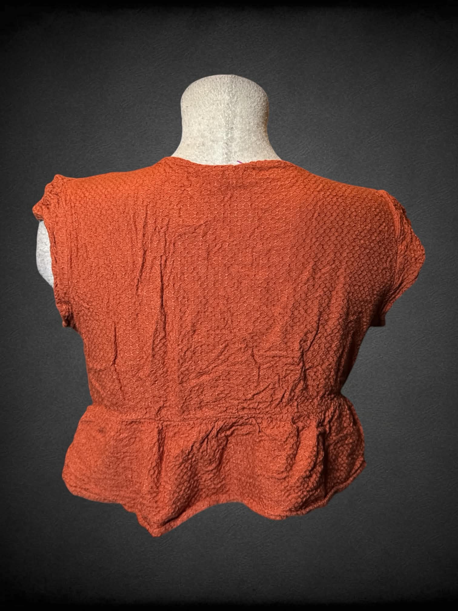 L Roxy burnt orange crop top with empire waist seem