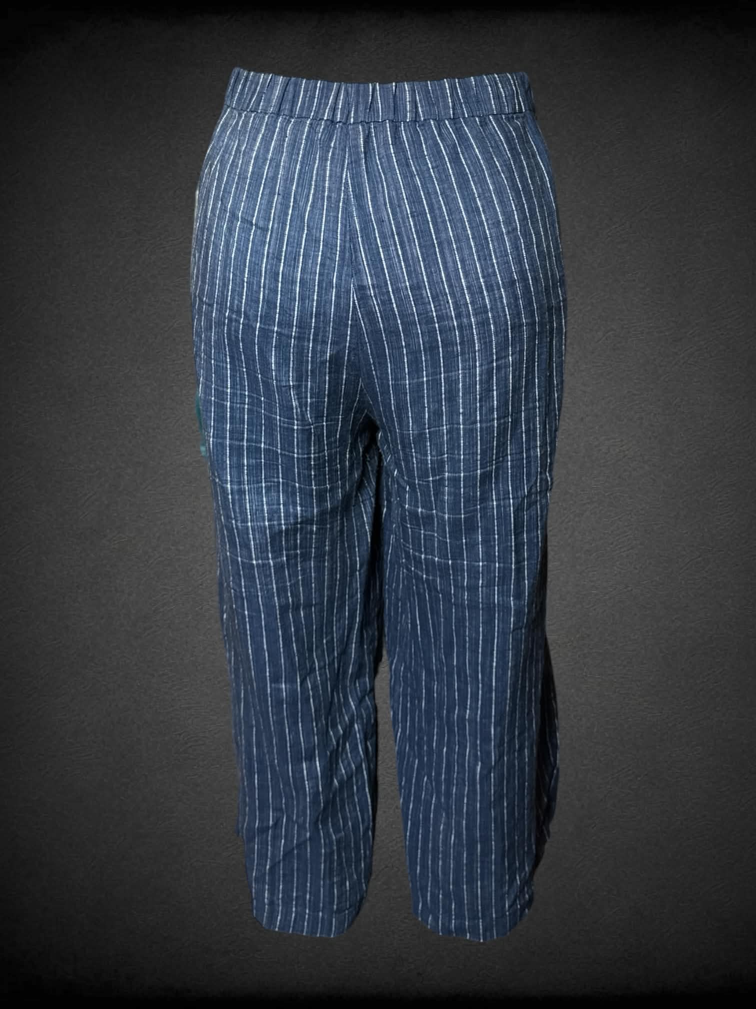 2X Eileen Fisher blue & white striped pants with stretch waist