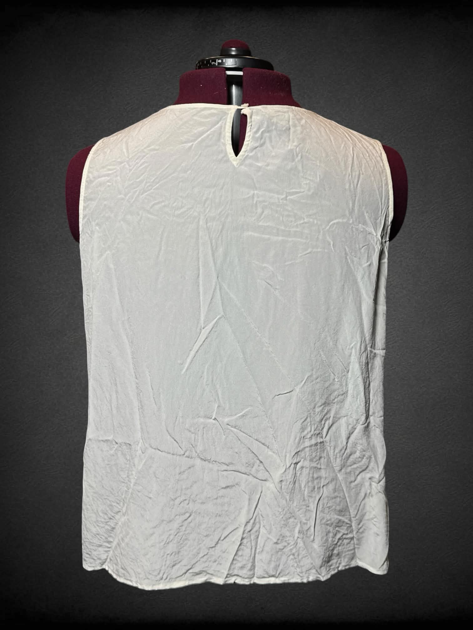 2X Talbots white sheer silk blouse with pleated cut on front
