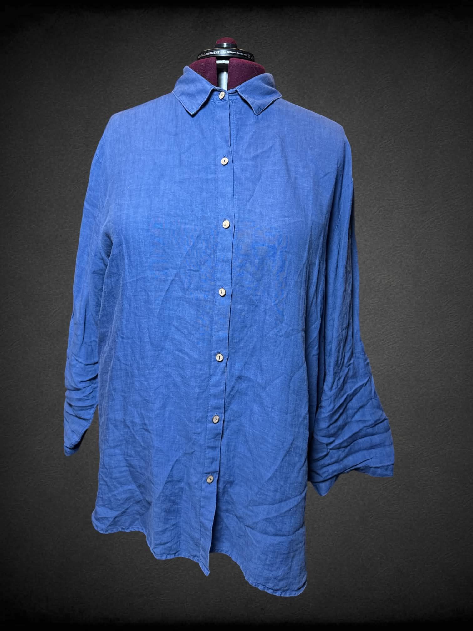 3X Soft Surroundings blue button-up shirt