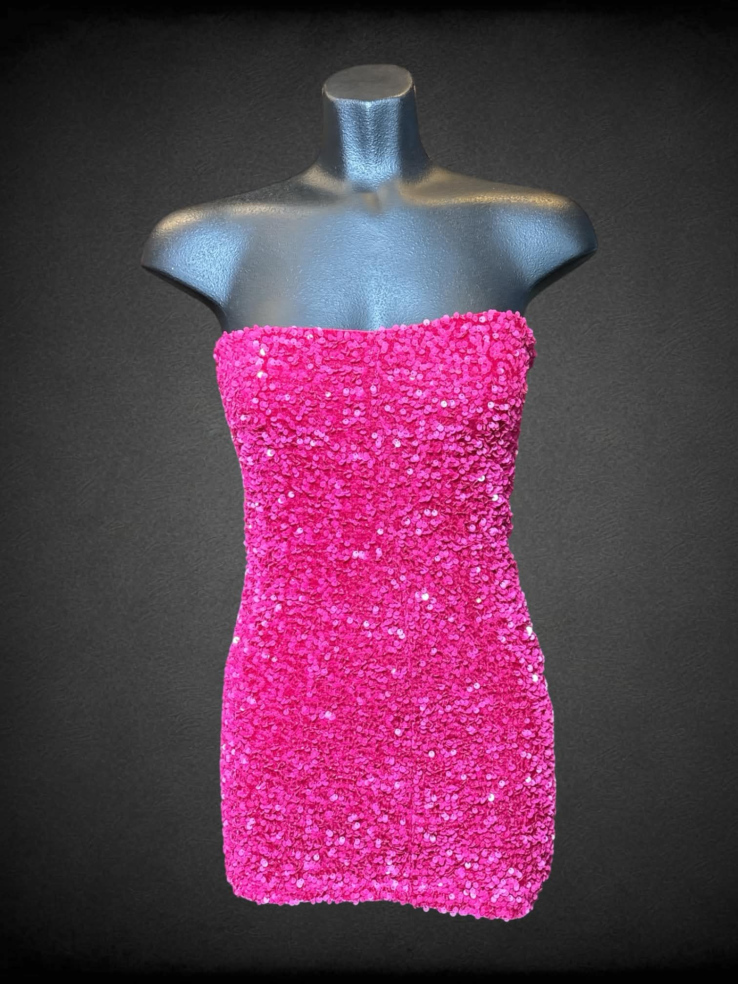S Princess Polly pink sequined mini dress with zipper on back