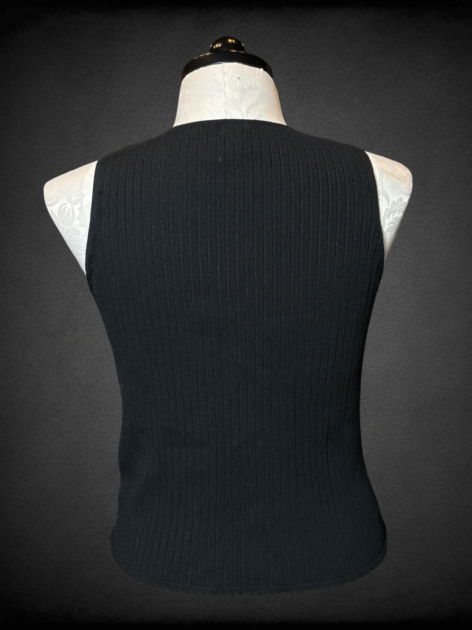 XL A New Day black ribbed sweater vest with buttons on front