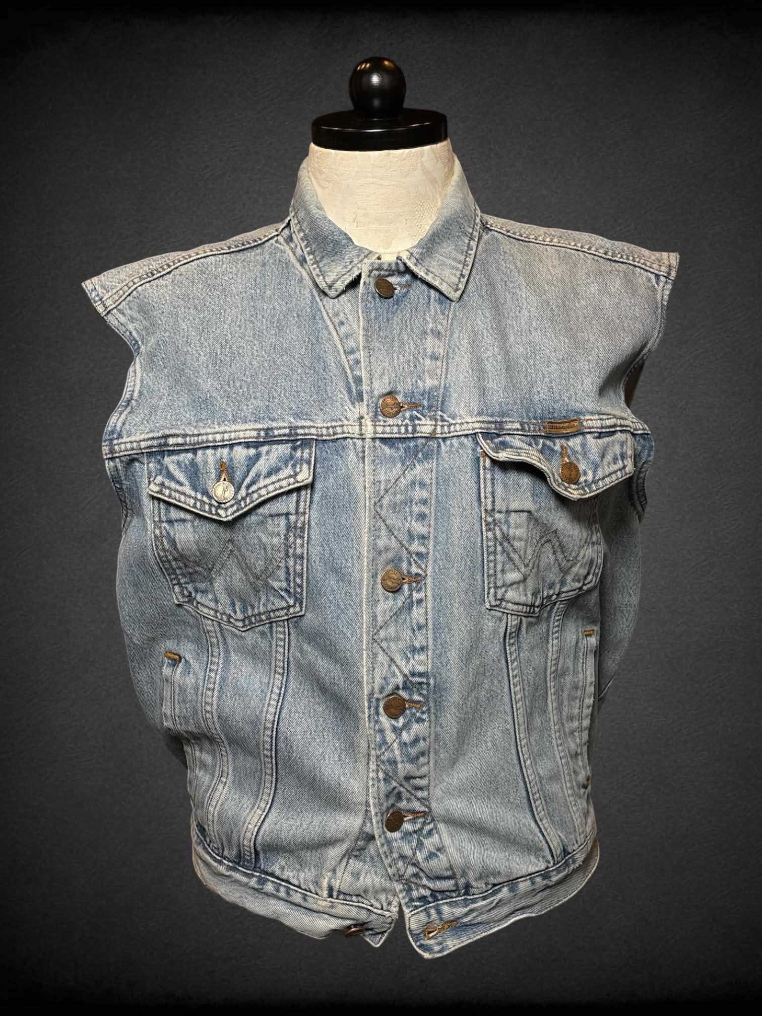 XL Wrangler faded denim vest