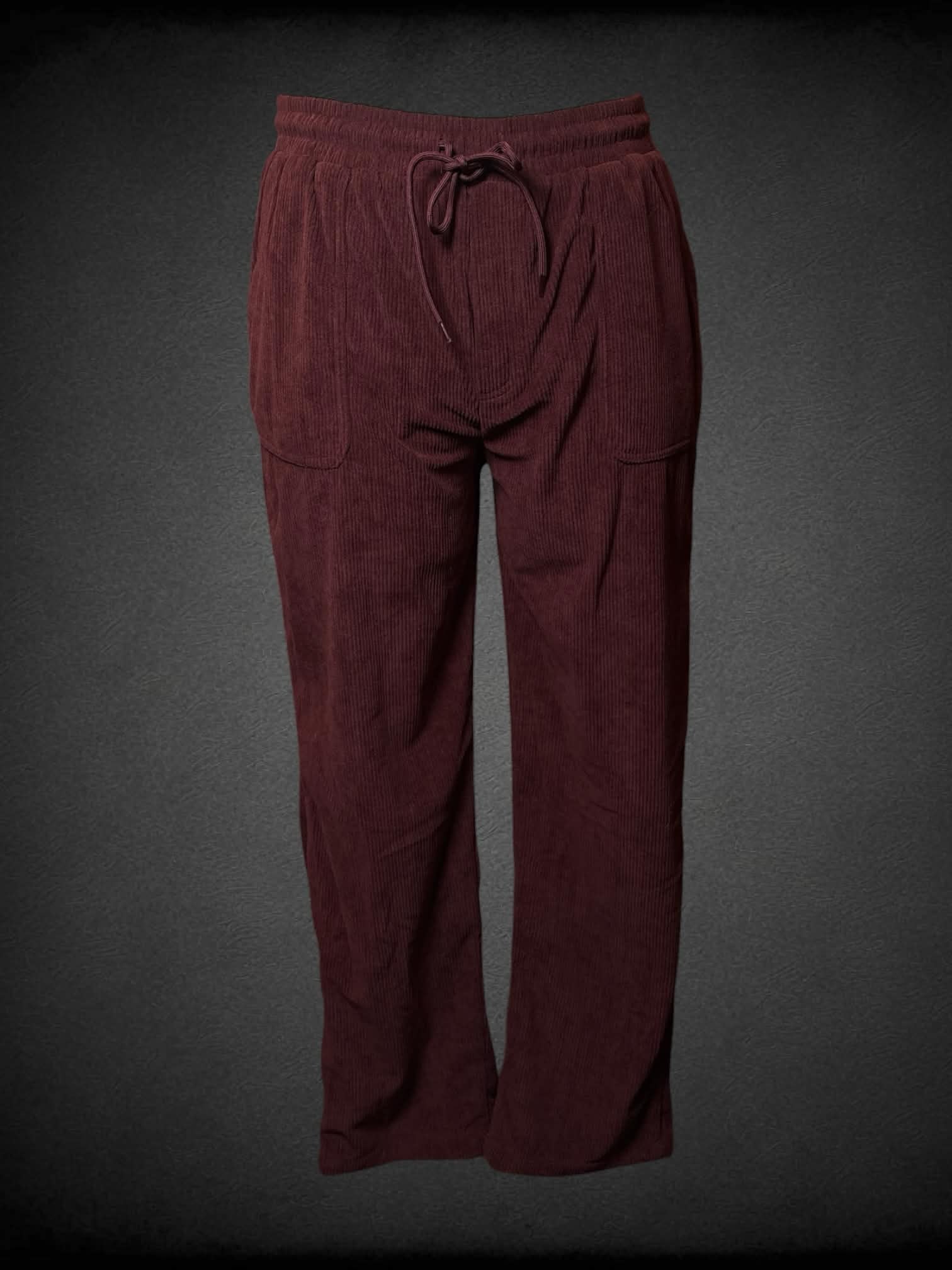 XL brown corduroy pants with adjustable stretch waist