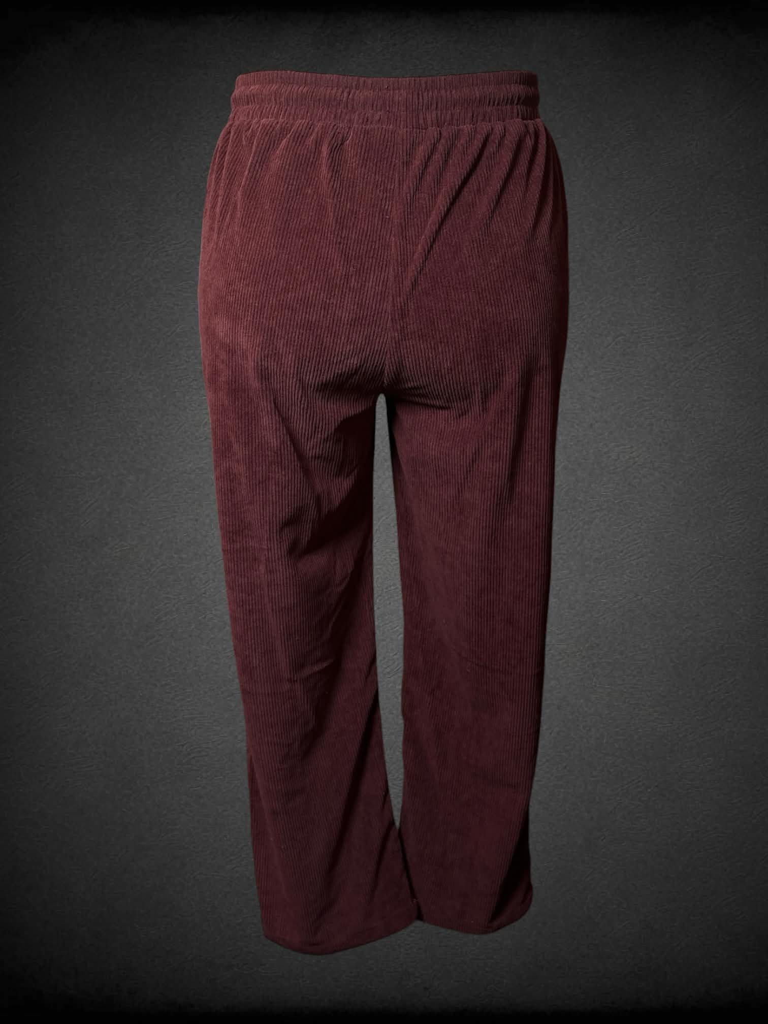 XL brown corduroy pants with adjustable stretch waist