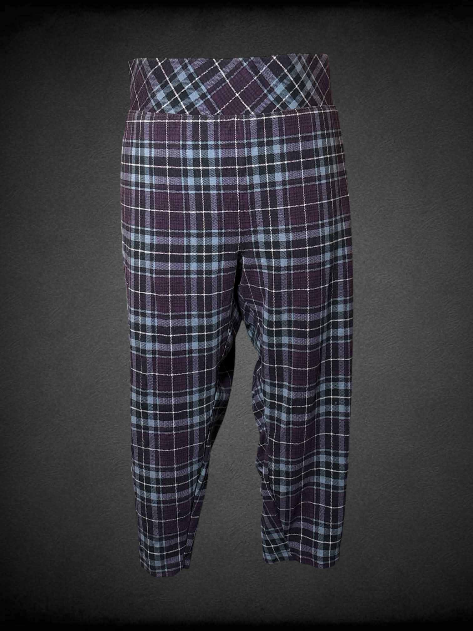 6X Torrid purple & blue plaid pants