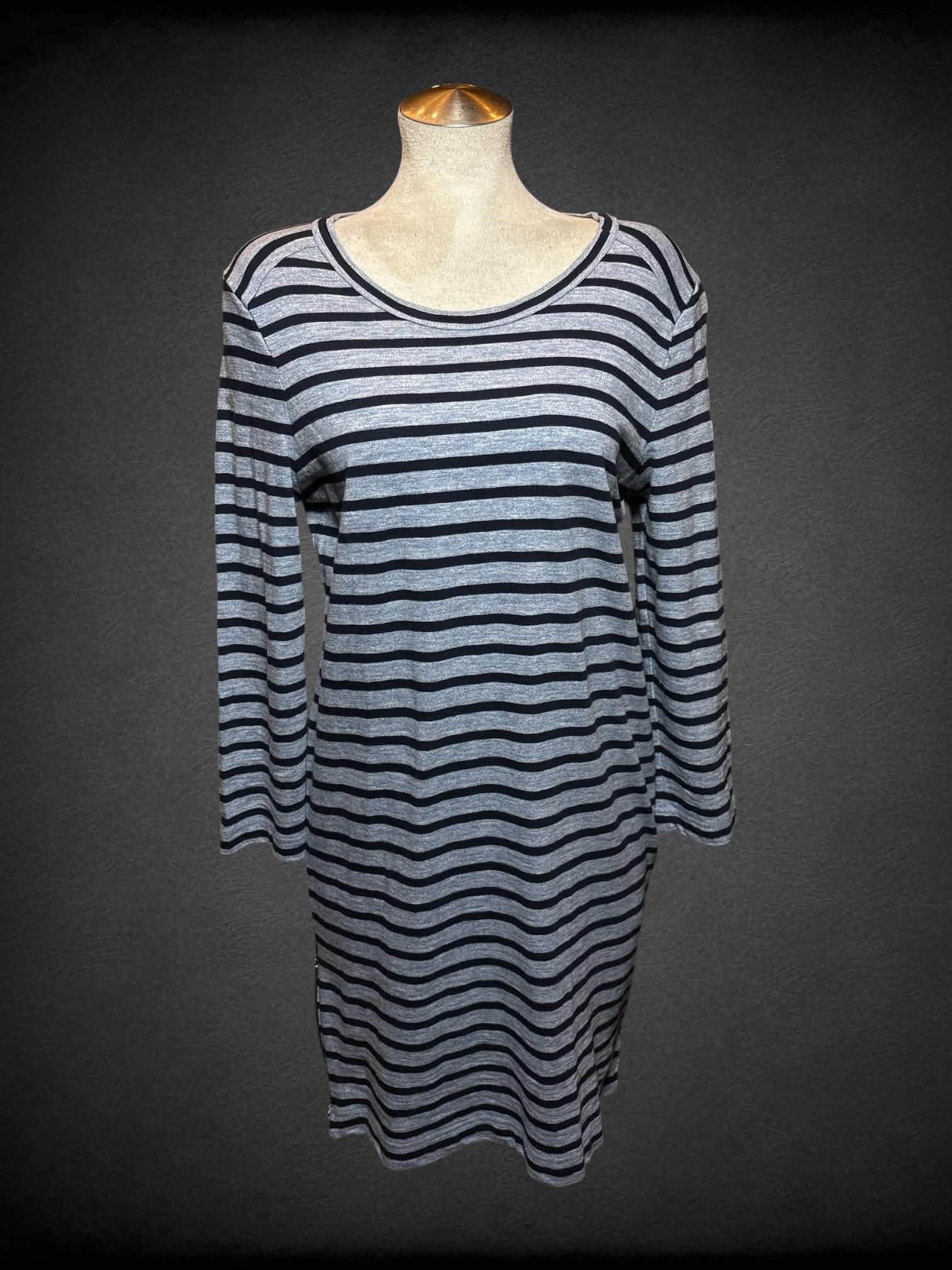 L J. Crew NWT blue striped long-sleeve dress with zipper on each side