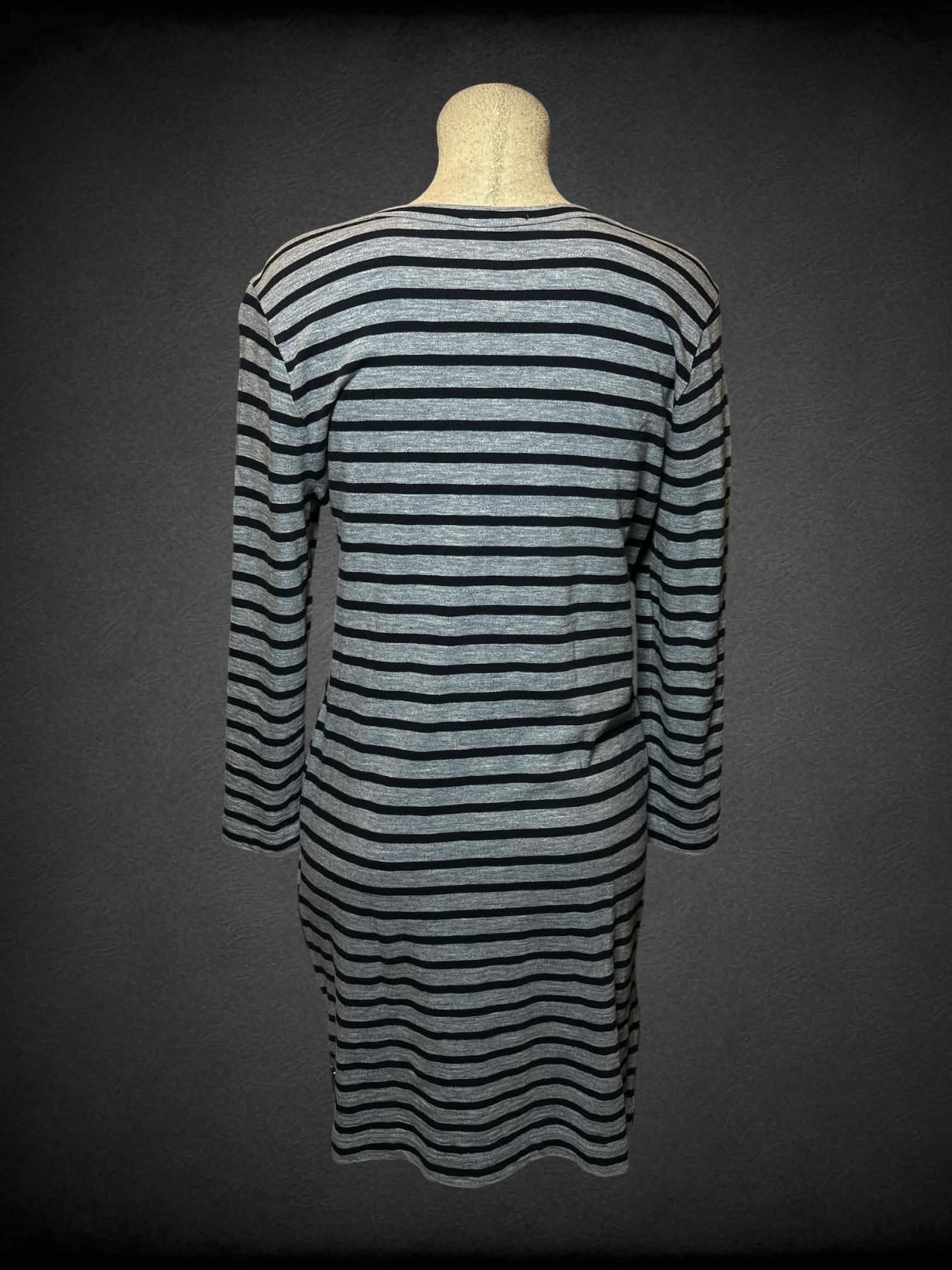 L J. Crew NWT blue striped long-sleeve dress with zipper on each side