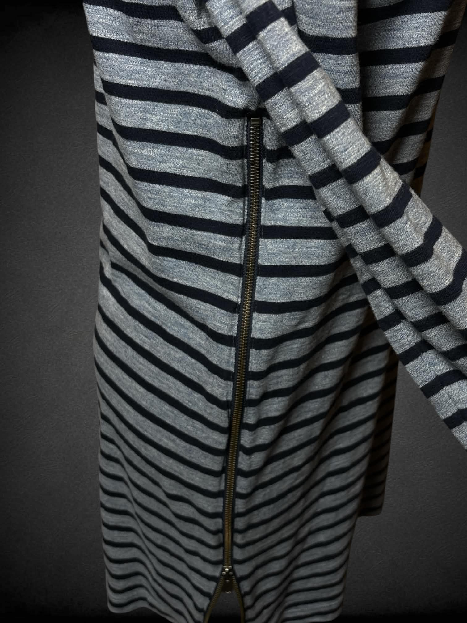 L J. Crew NWT blue striped long-sleeve dress with zipper on each side