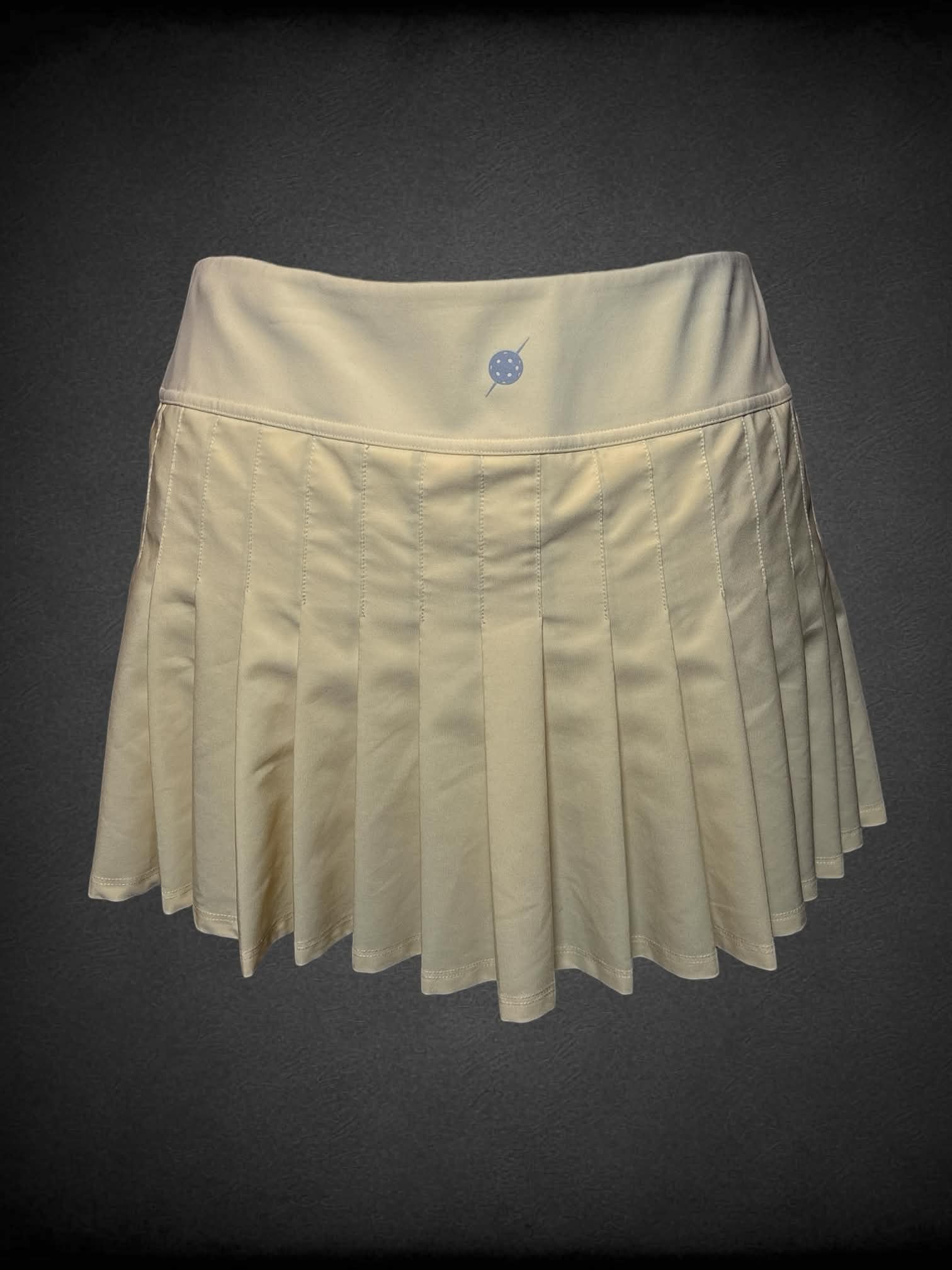 XL Pickletini pale yellow athletic skort with pleated back
