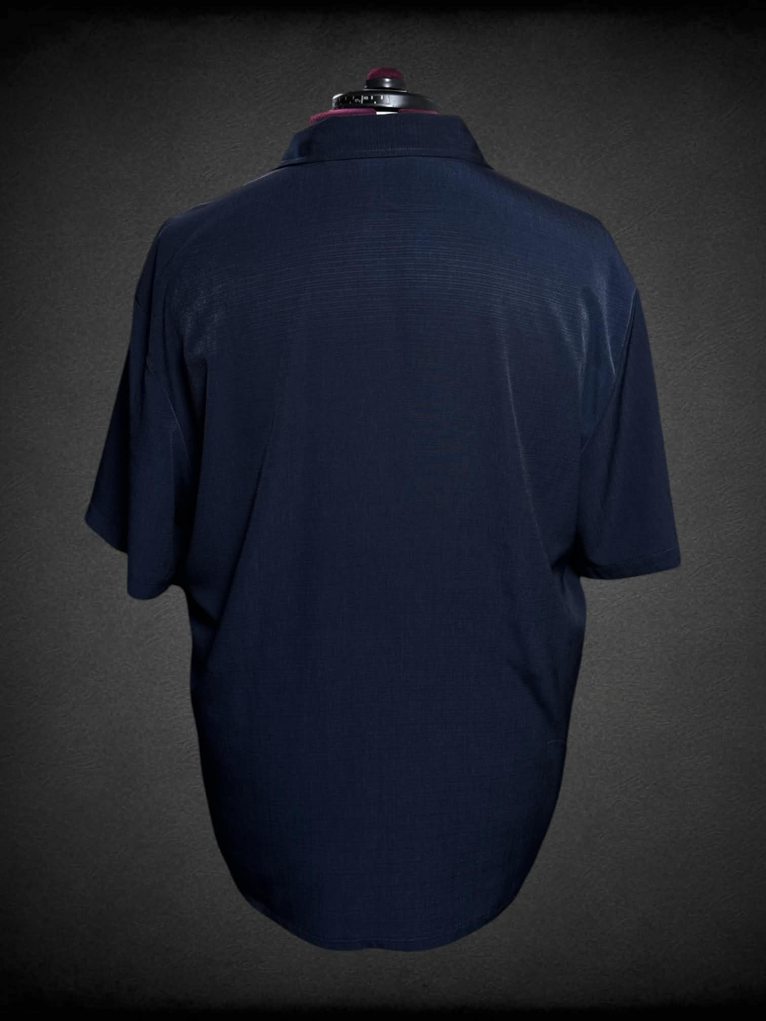 2X DaVinci navy button-up with embroidered saturn & stars on front