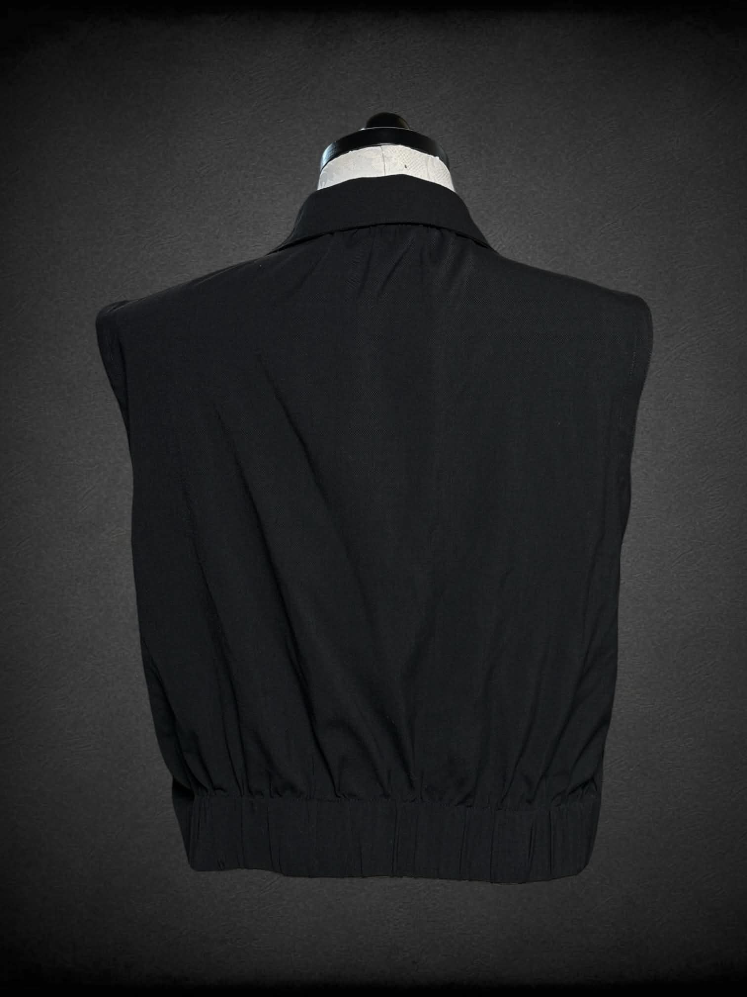0X Liverpool black sleeveless top with buttons on front
