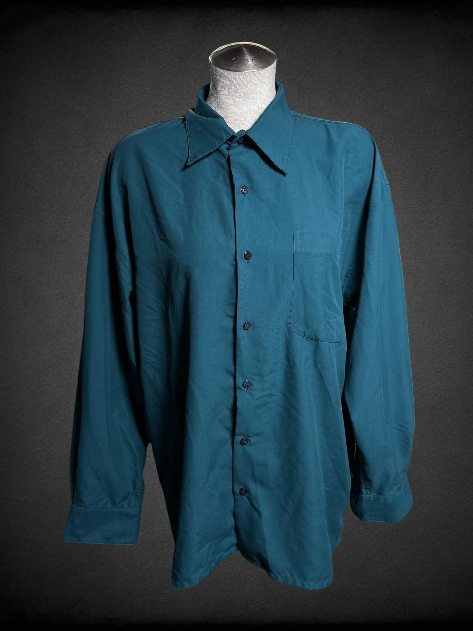 L Chereskin deep teal button-up shirt
