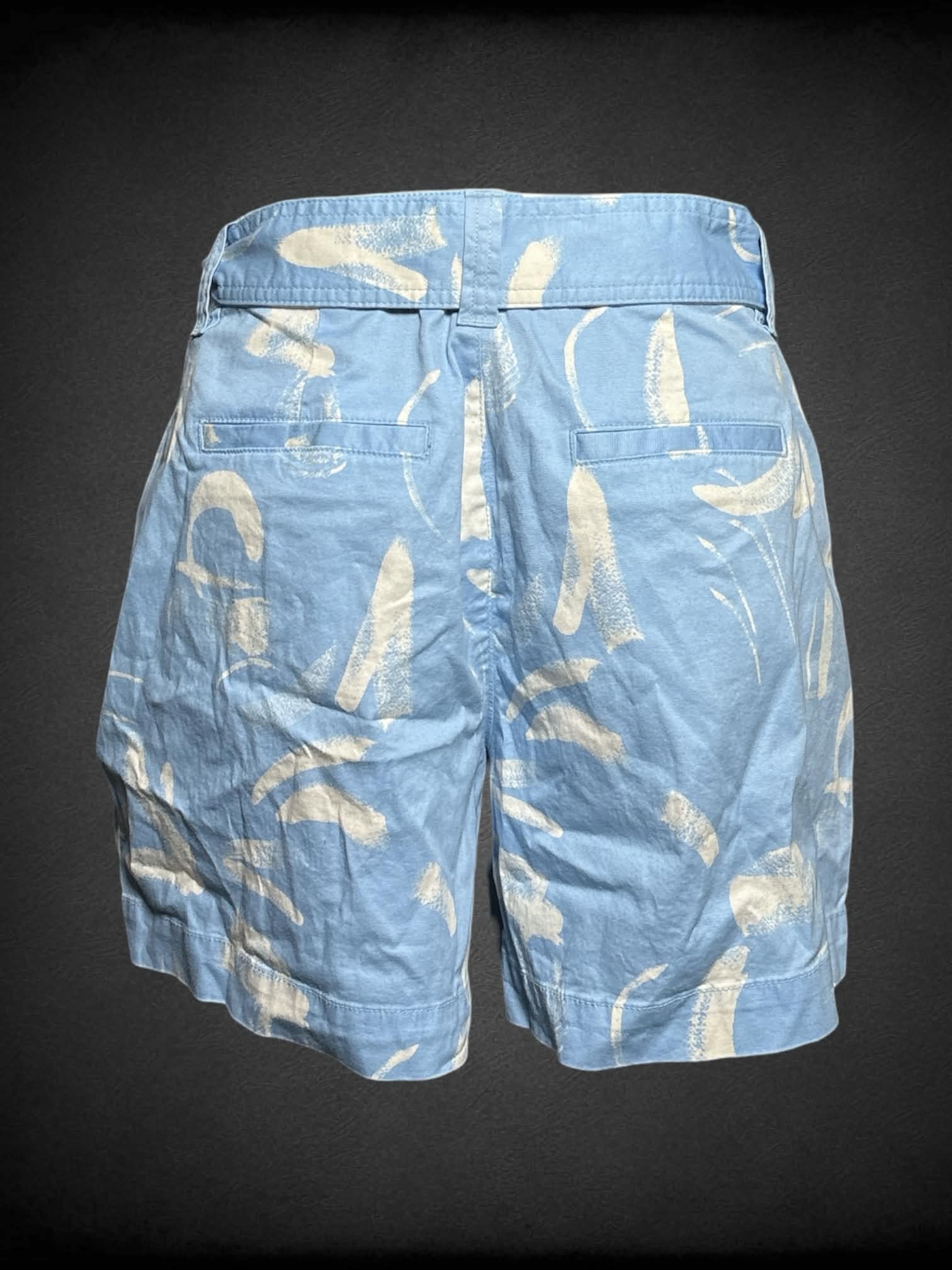 S A New Day NWT blue shorts with white paint stroke pattern, and adjustable tie on waist