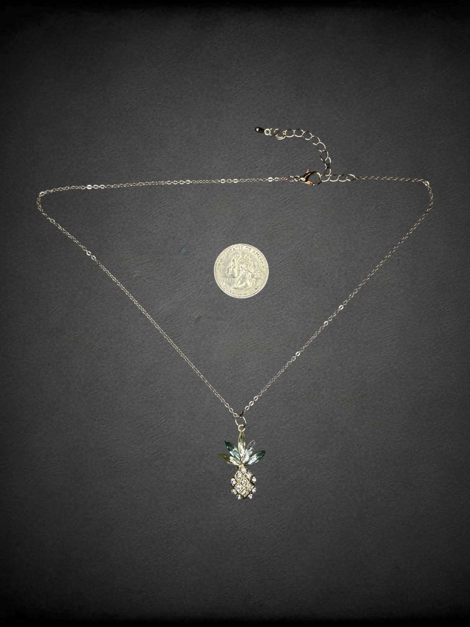 Chain necklace with pineapple gem charm
