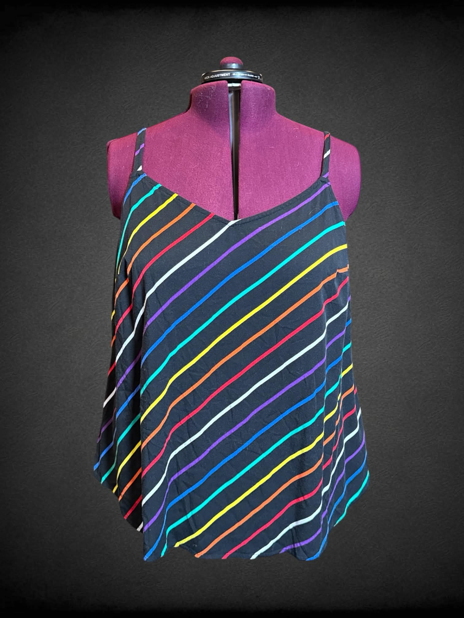2X Torrid back sleeveless top with rainbows stripes, and adjustable straps