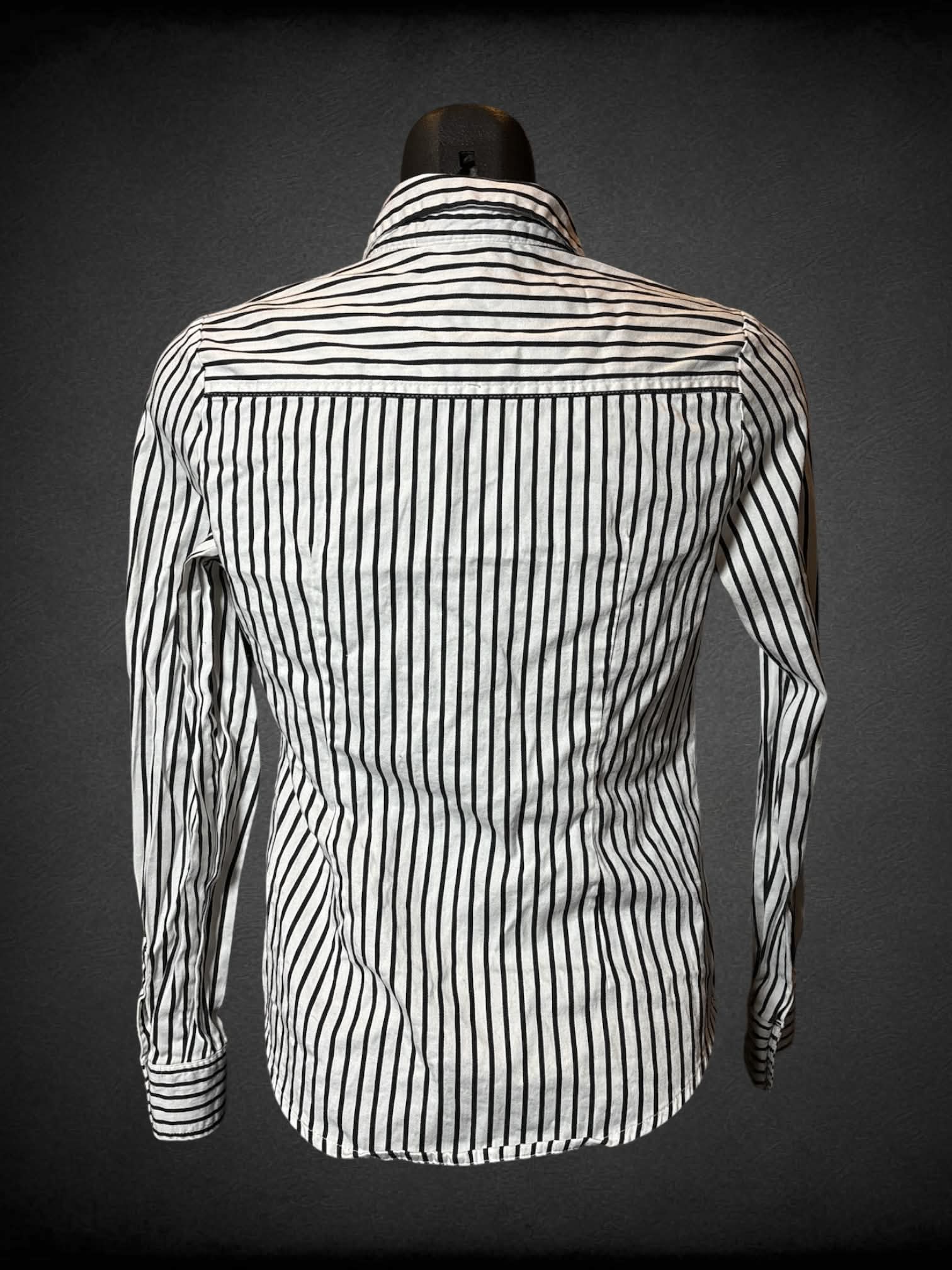 S Metaphor black & white striped button-up top