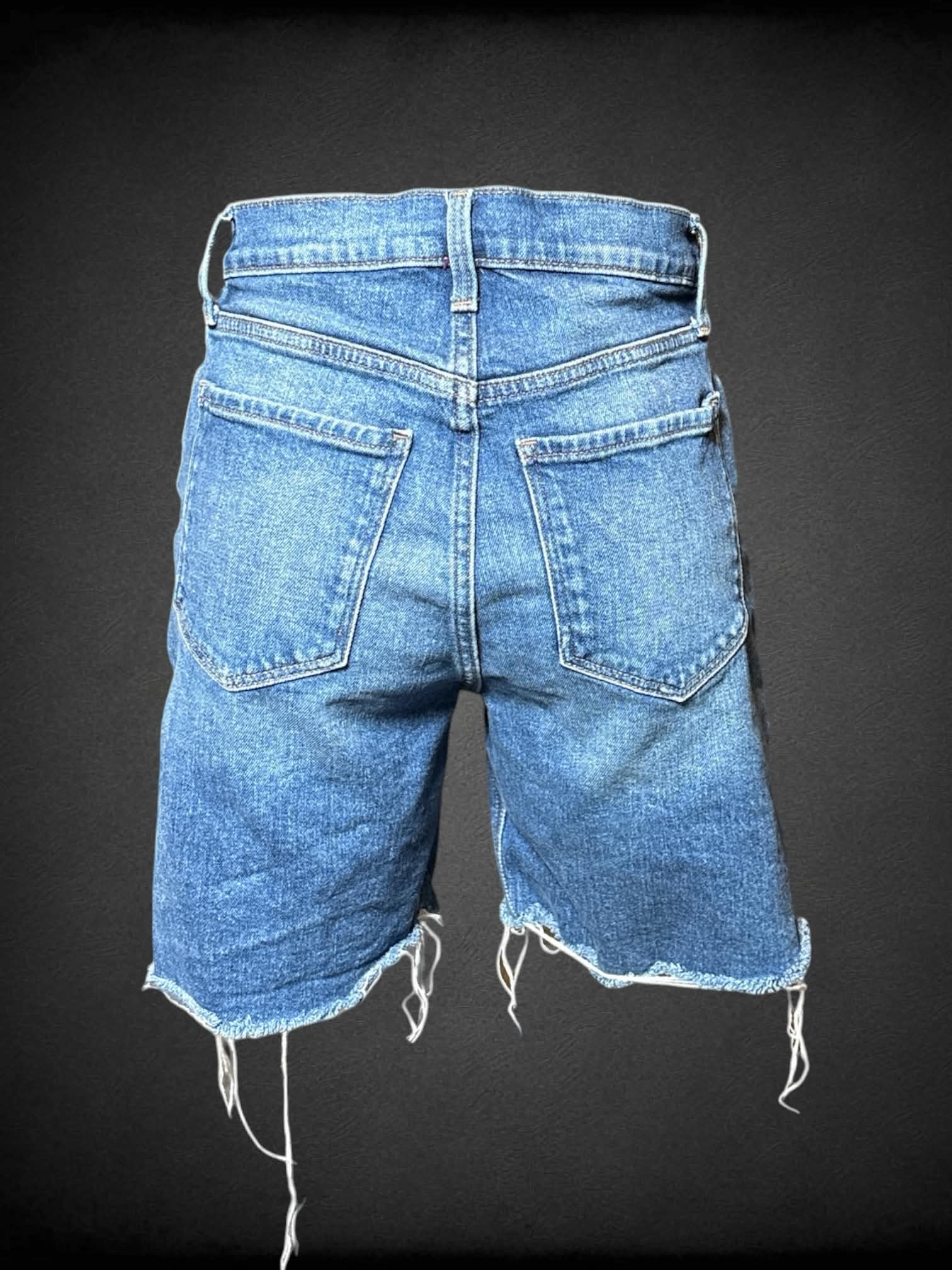 A Old Navy blue denim shorts with frayed hem