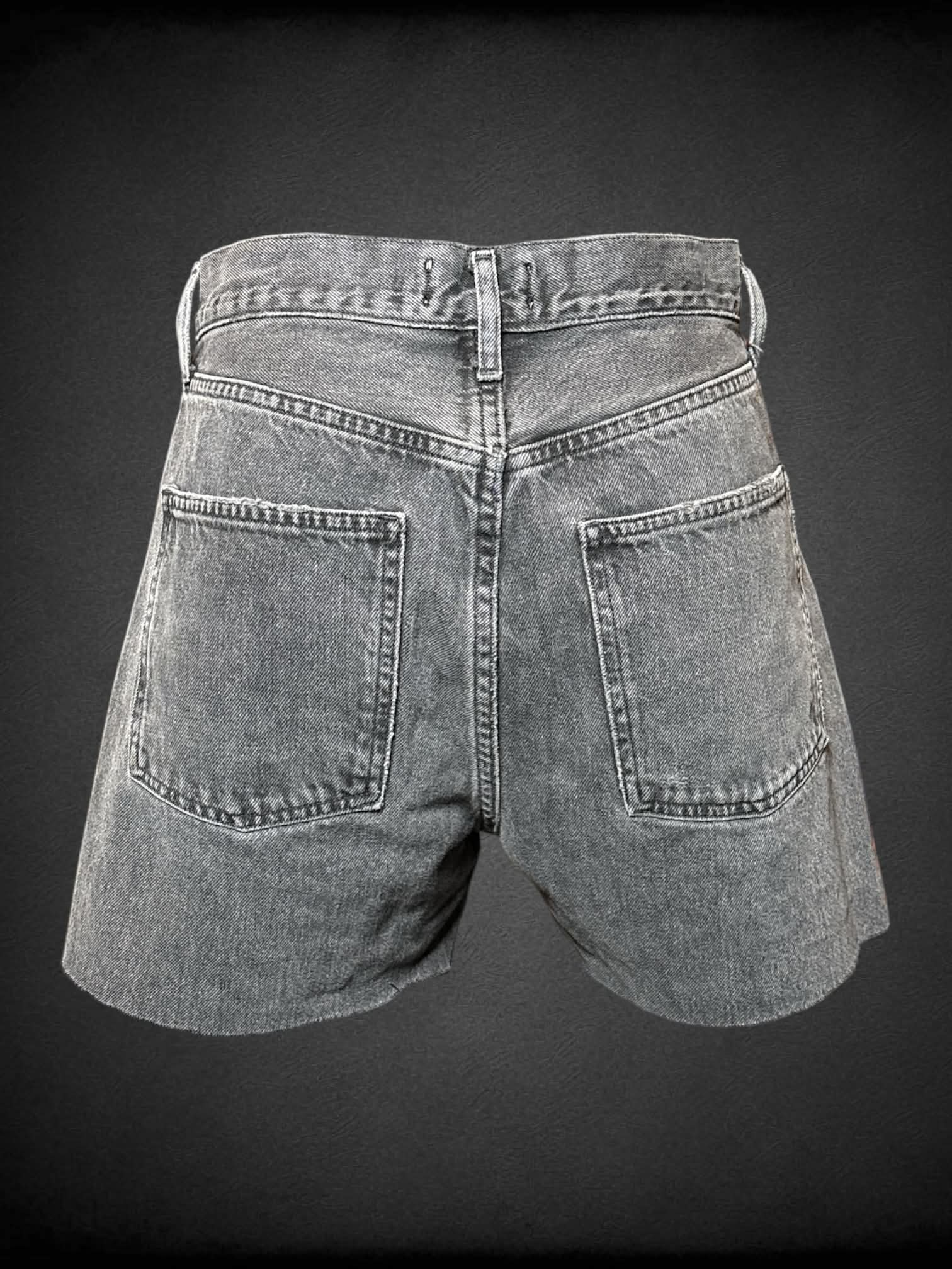 M Agolde designer grey denim high-waisted shorts