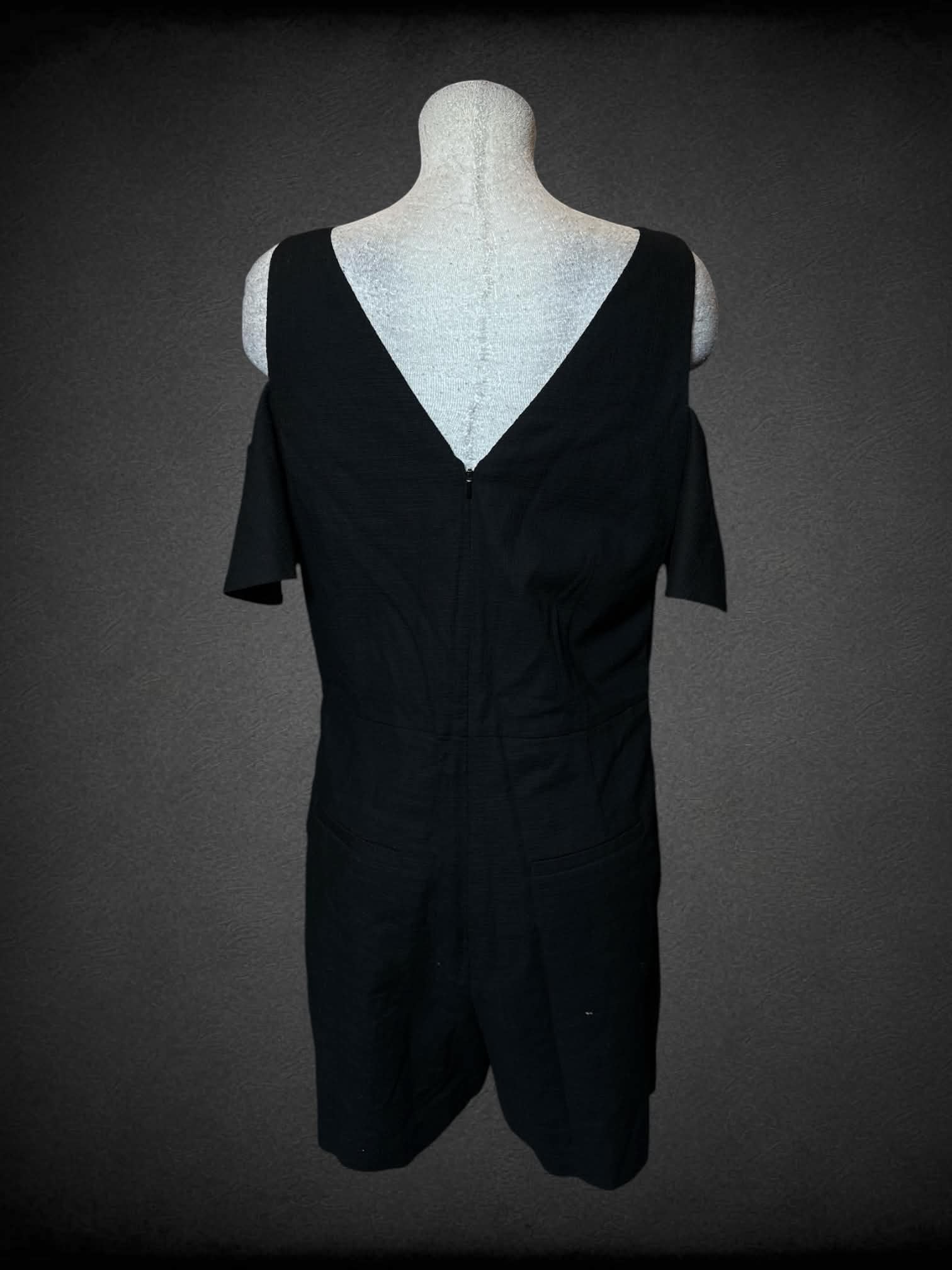L Elevenses NWT black jumpsuit with off-the shoulder sleeves, pockets and zipper on back