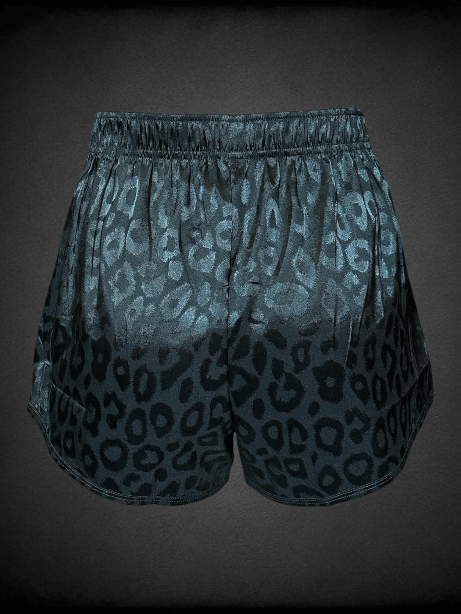 L Firottii forest green shorts with leopard pattern
