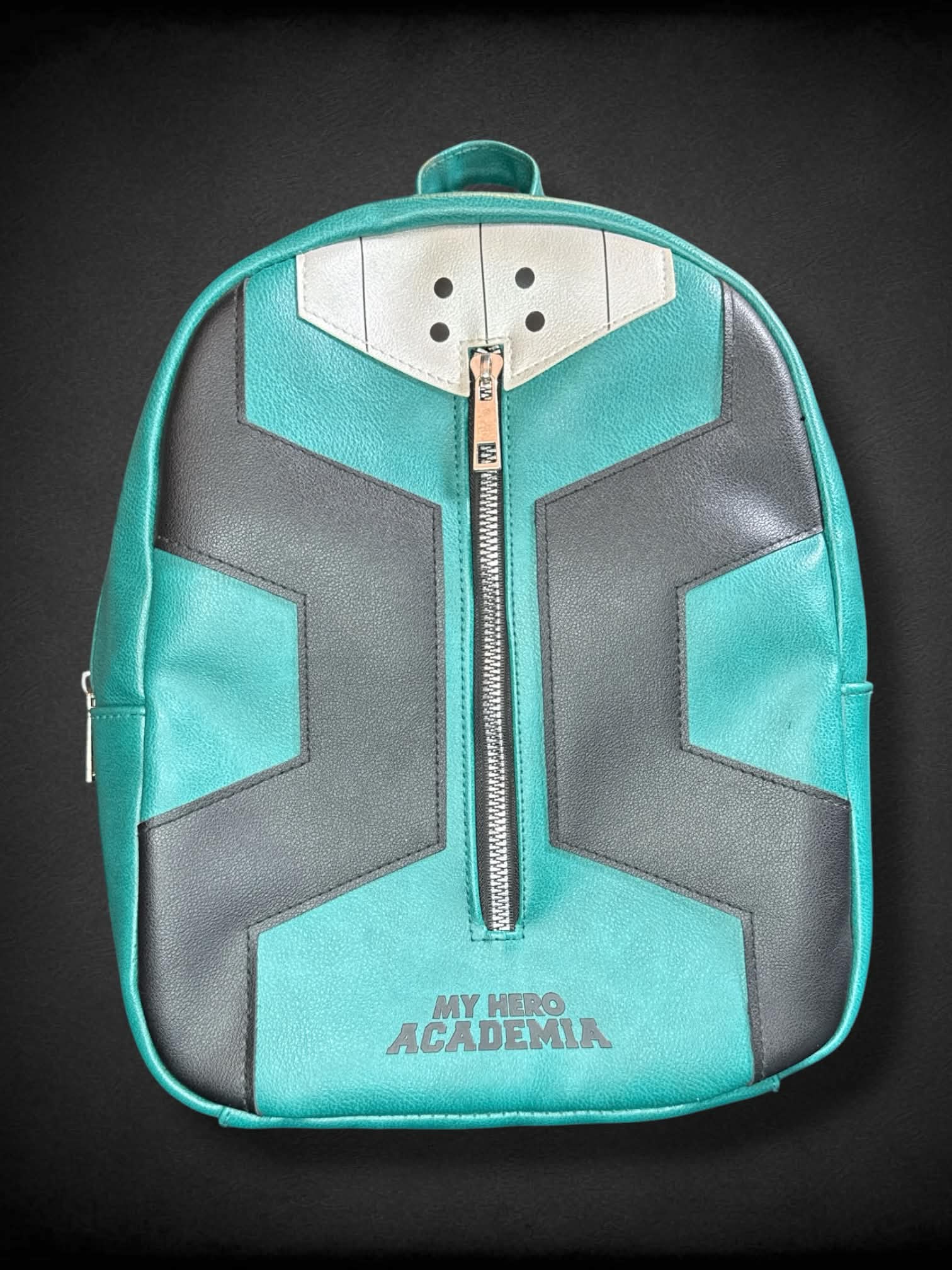 My Hero Academia pleather back back with front vertical zipper, and adjustable straps