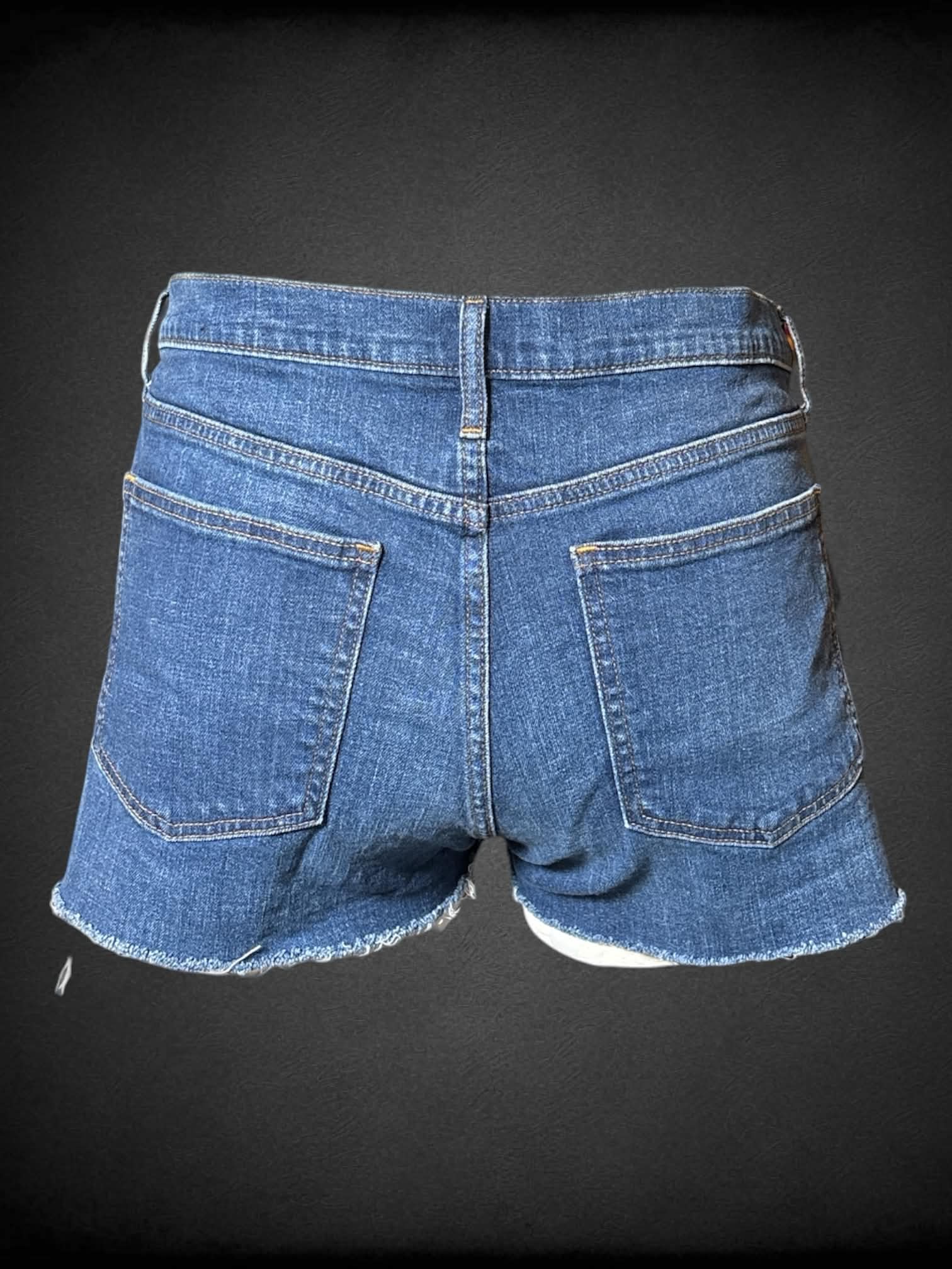 XL Gap blue denim shorts with frayed hem