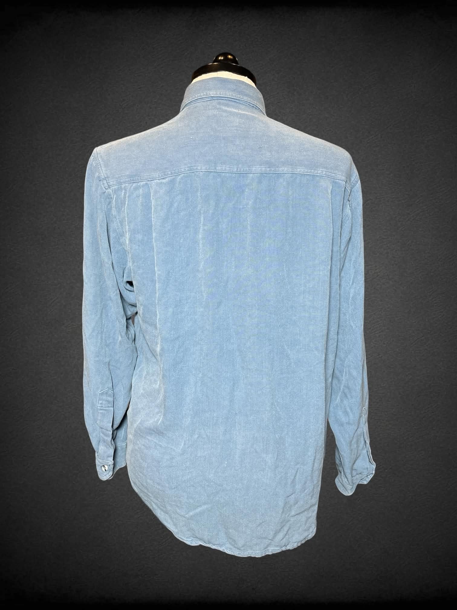 XL The Territory Ahead vintage blue silk button-up shirt