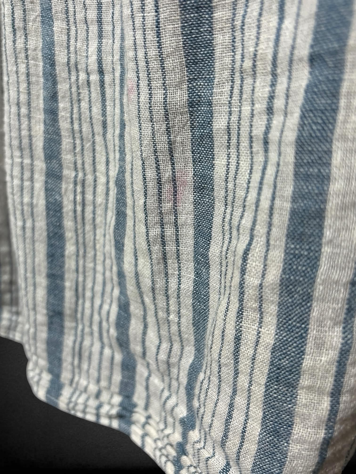 2X Ava & Viv white off-the shoulder top with blue stripes
