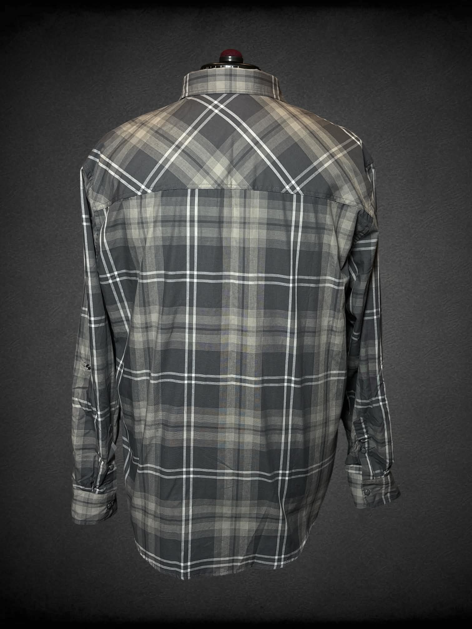 2X Warehouse One grey plaid button-up