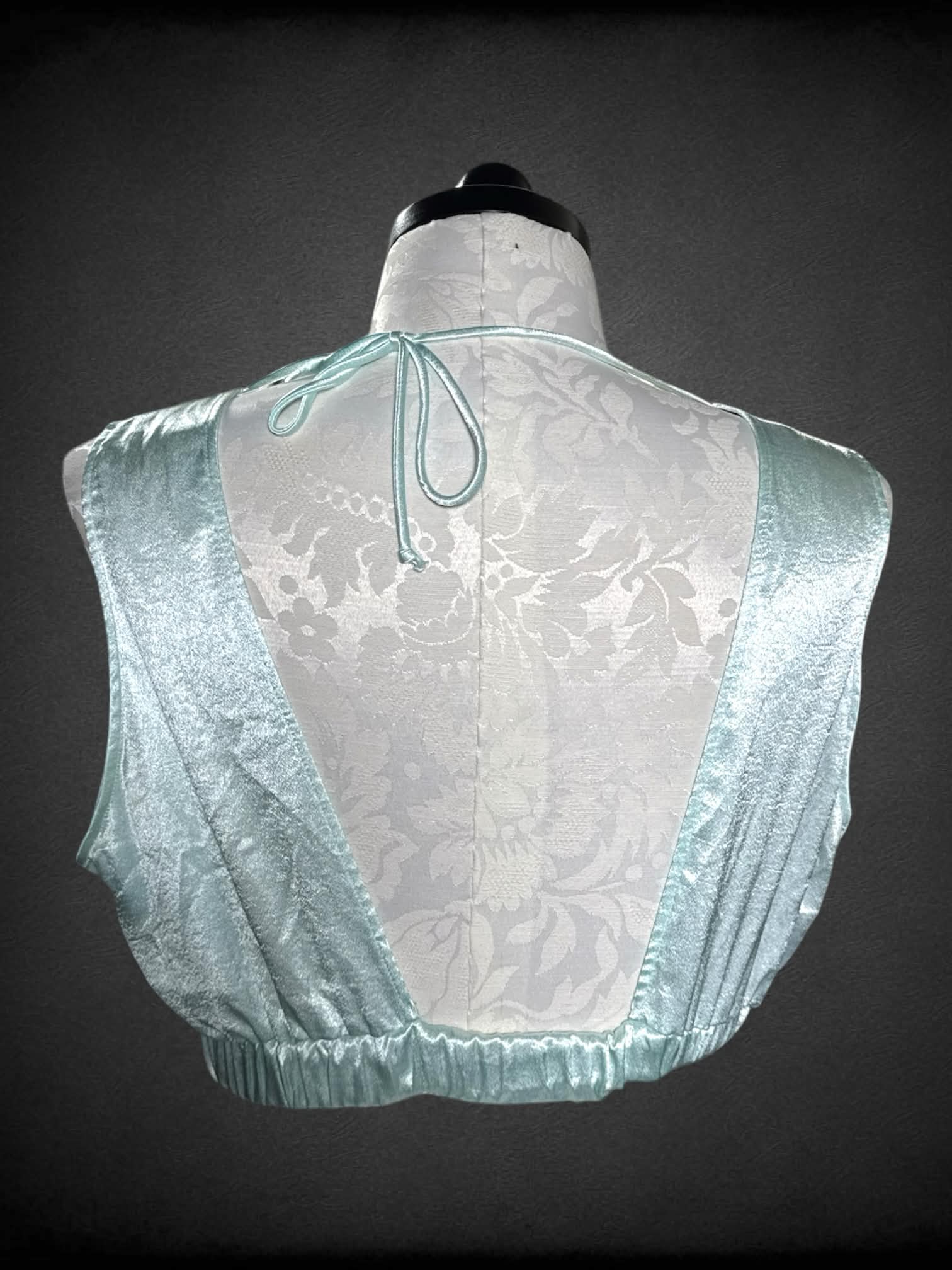 XL Double Zero mint green shimmery crop top with open back