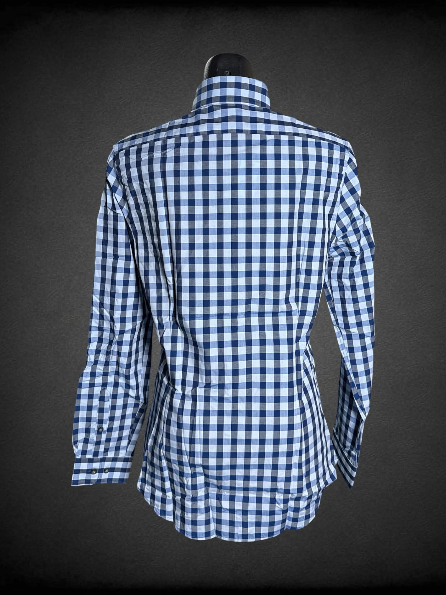S Express NWT blue button-up shirt with gingham design