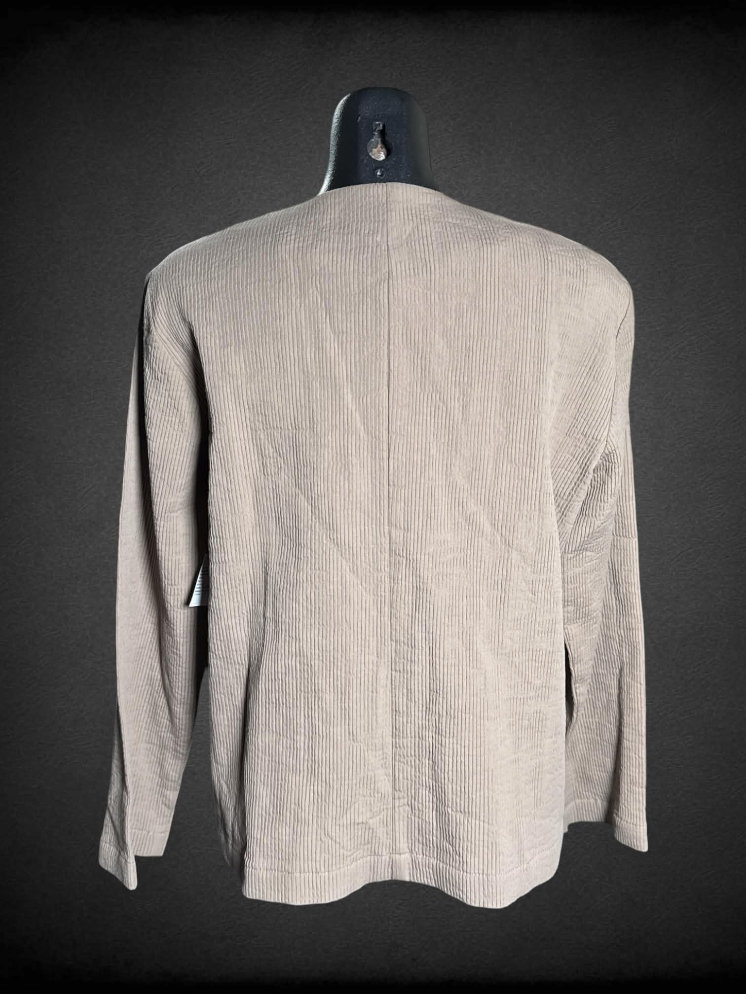 M Eileen Fisher NWT brown ribbed blazer with faux pockets