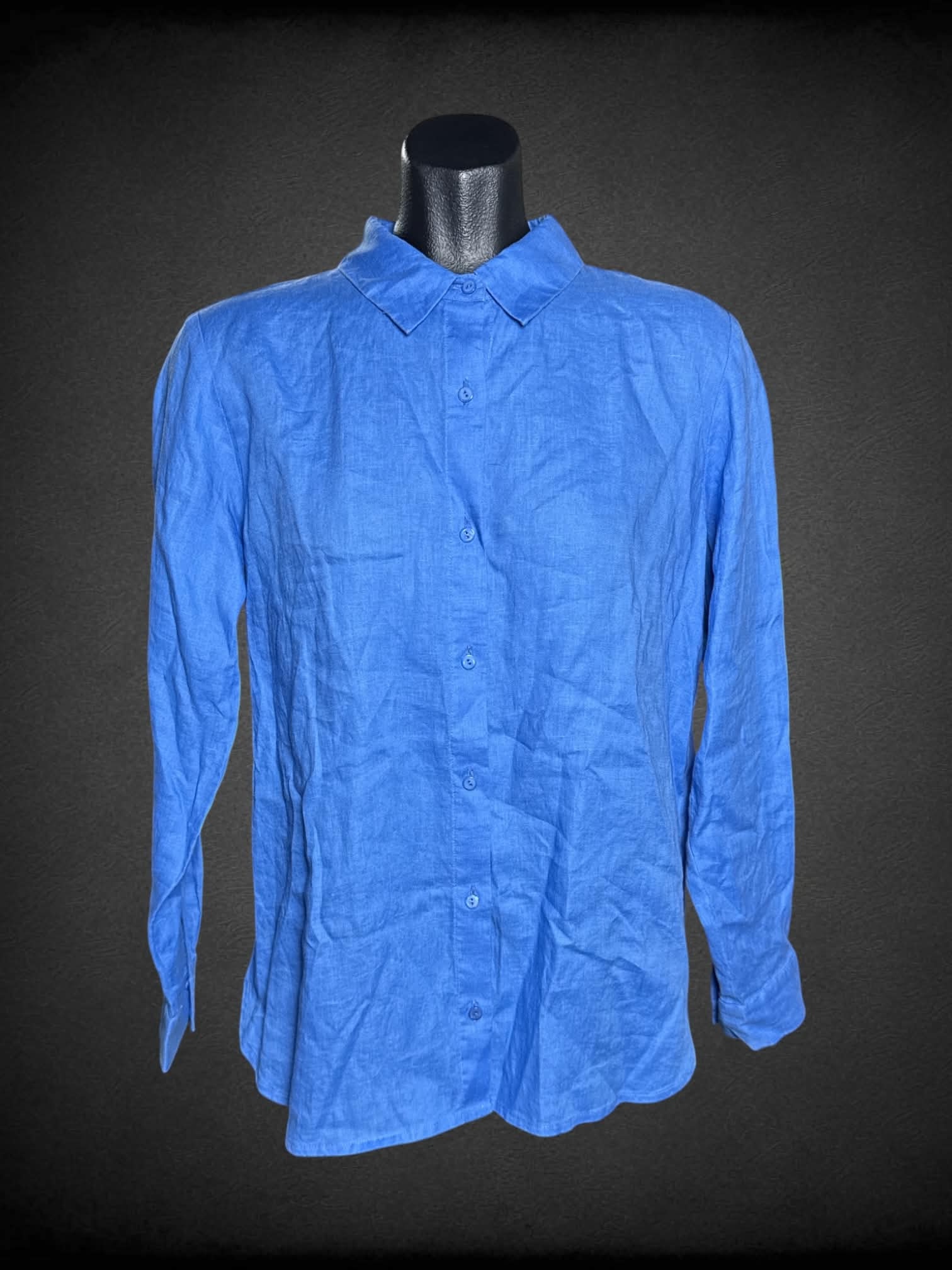 M Eileen Fisher NWT blue button-up shirt