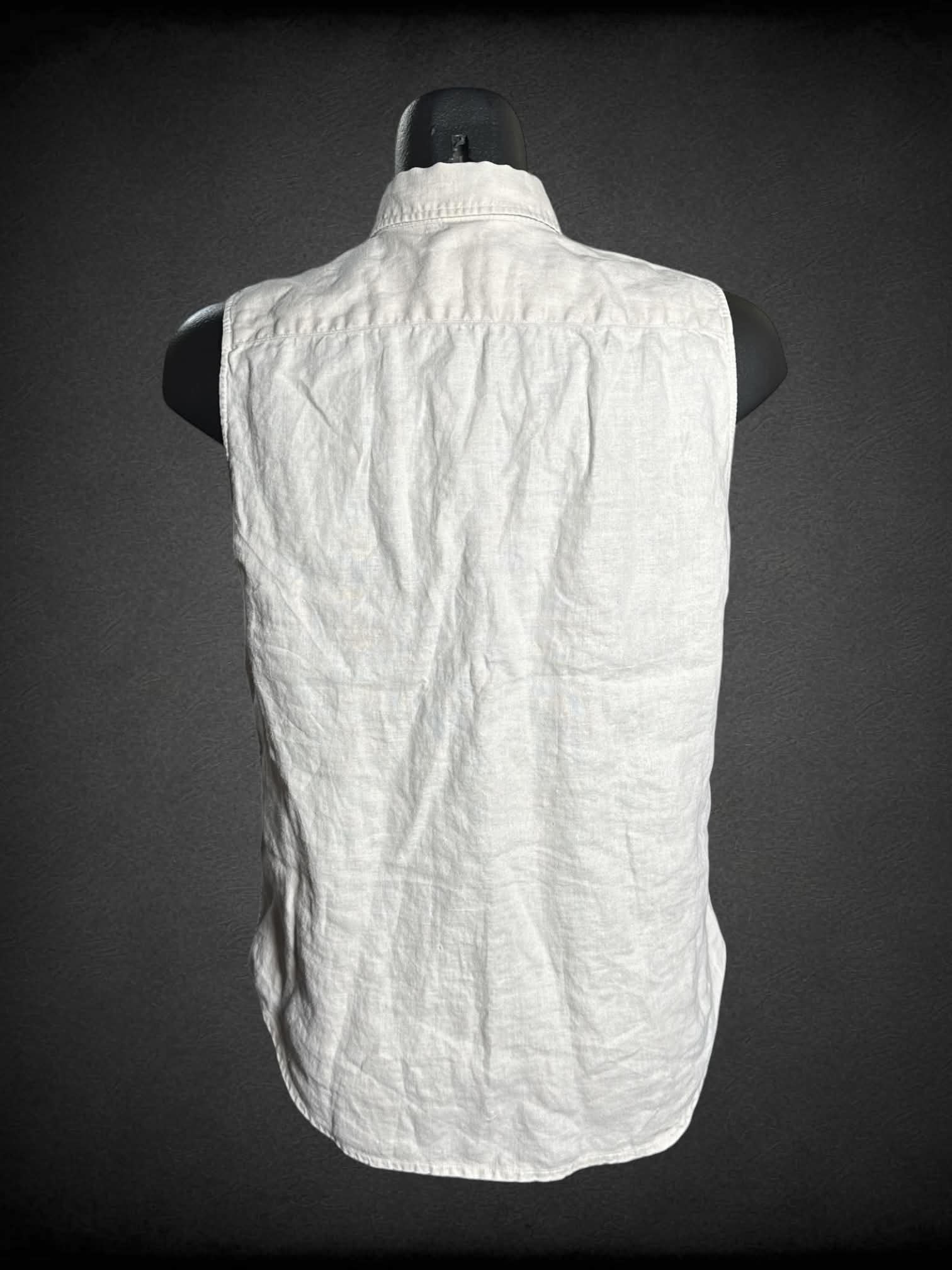 M Ralph Lauren vintage off-white linen button-up shirt with front pocket