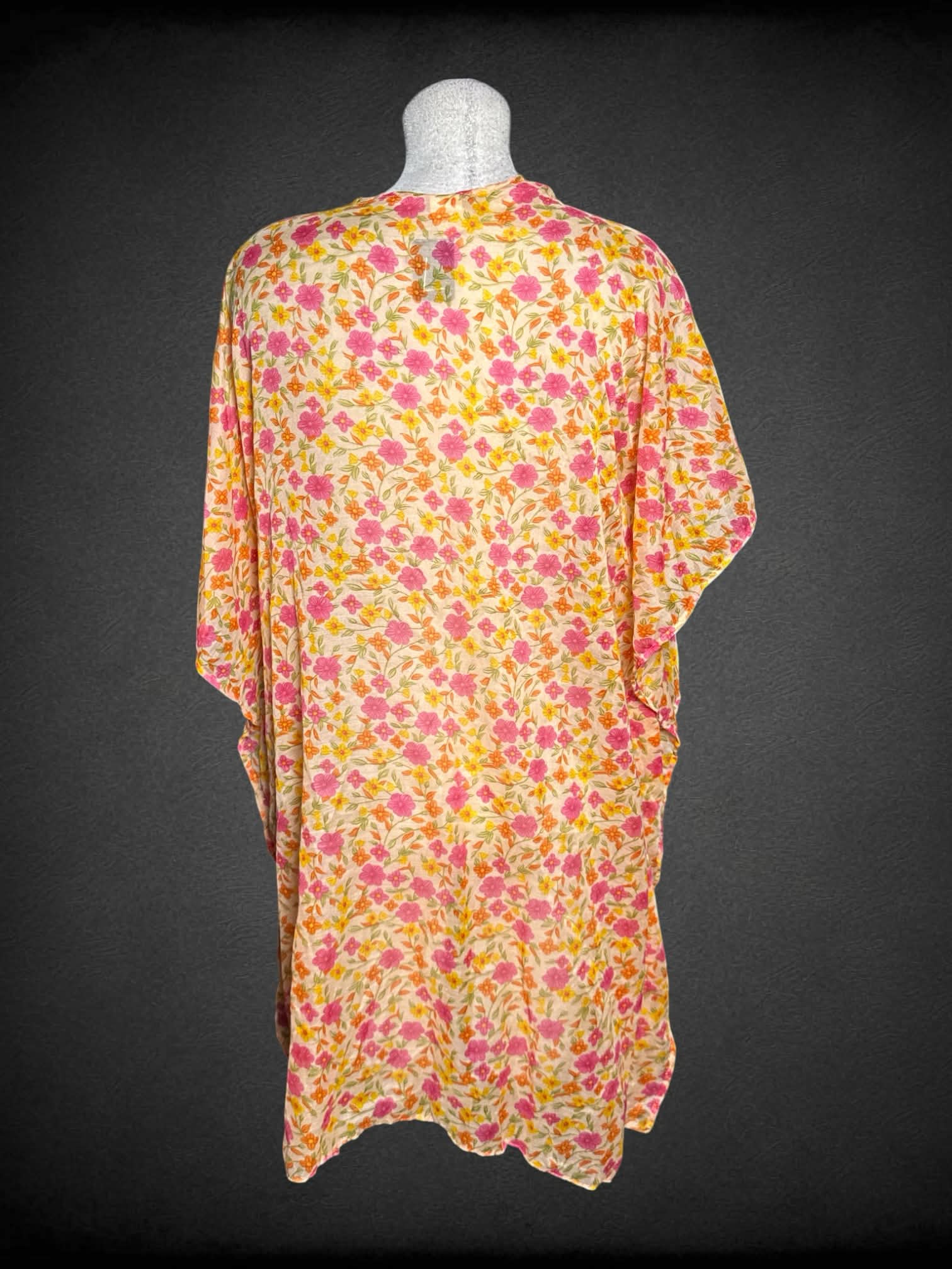 L Ray orange sheer flowy cardigan