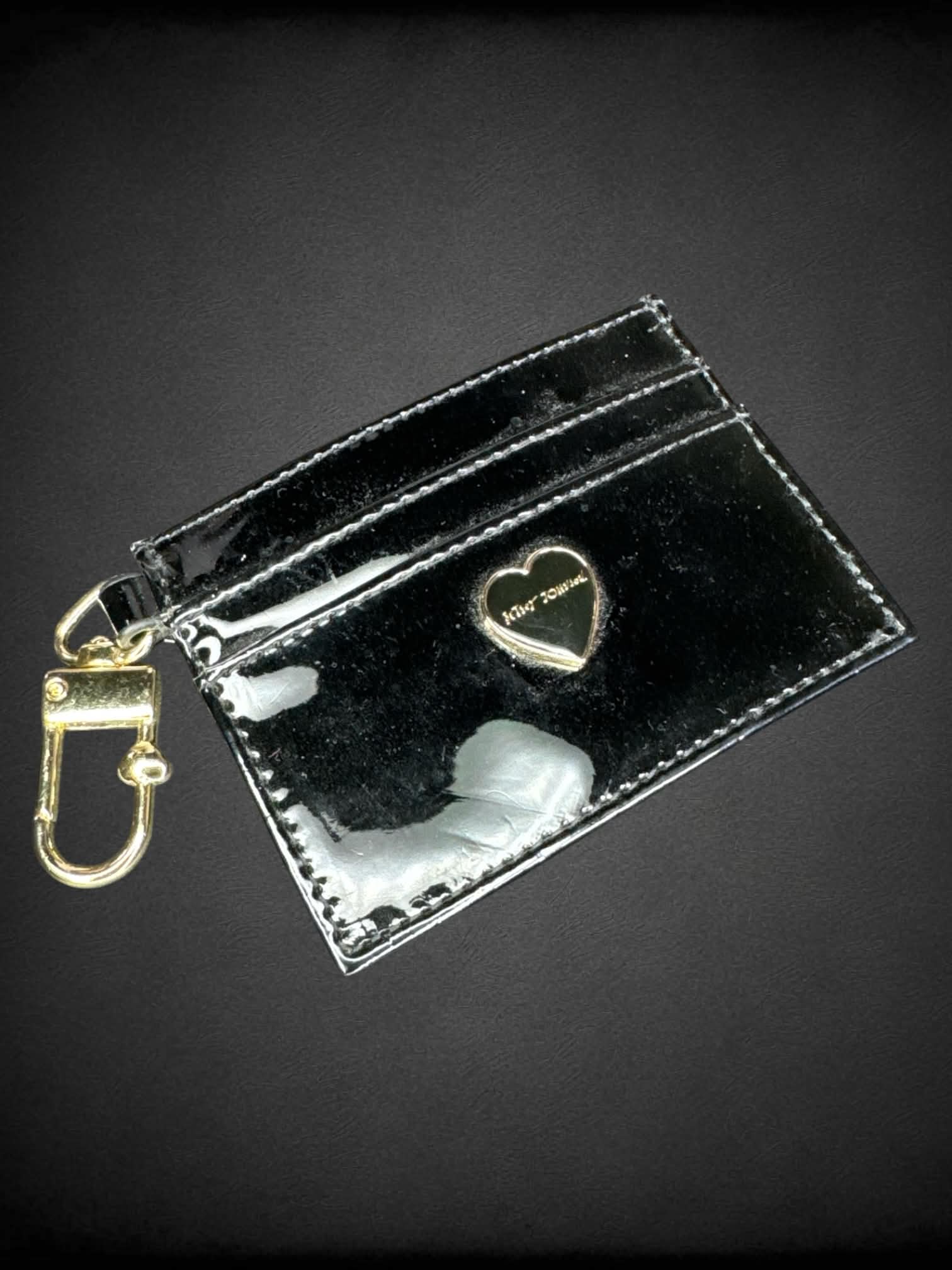 Betsey Johnson black wallet with locket clasp