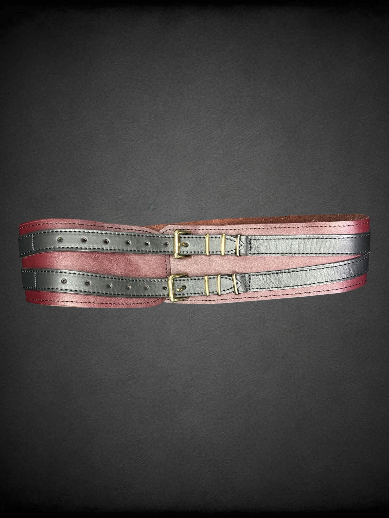 Brown leather ren faire waist belt