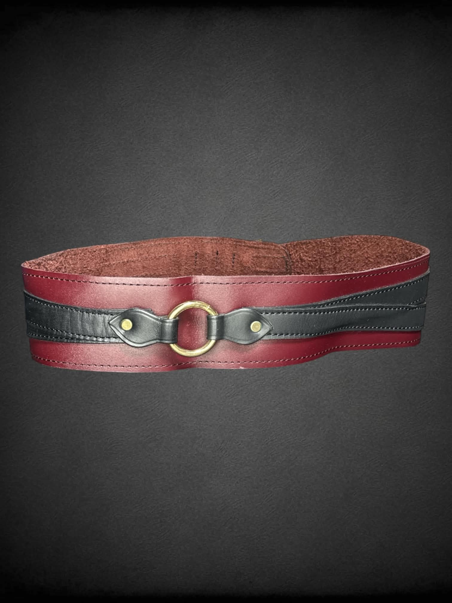 Brown leather ren faire waist belt