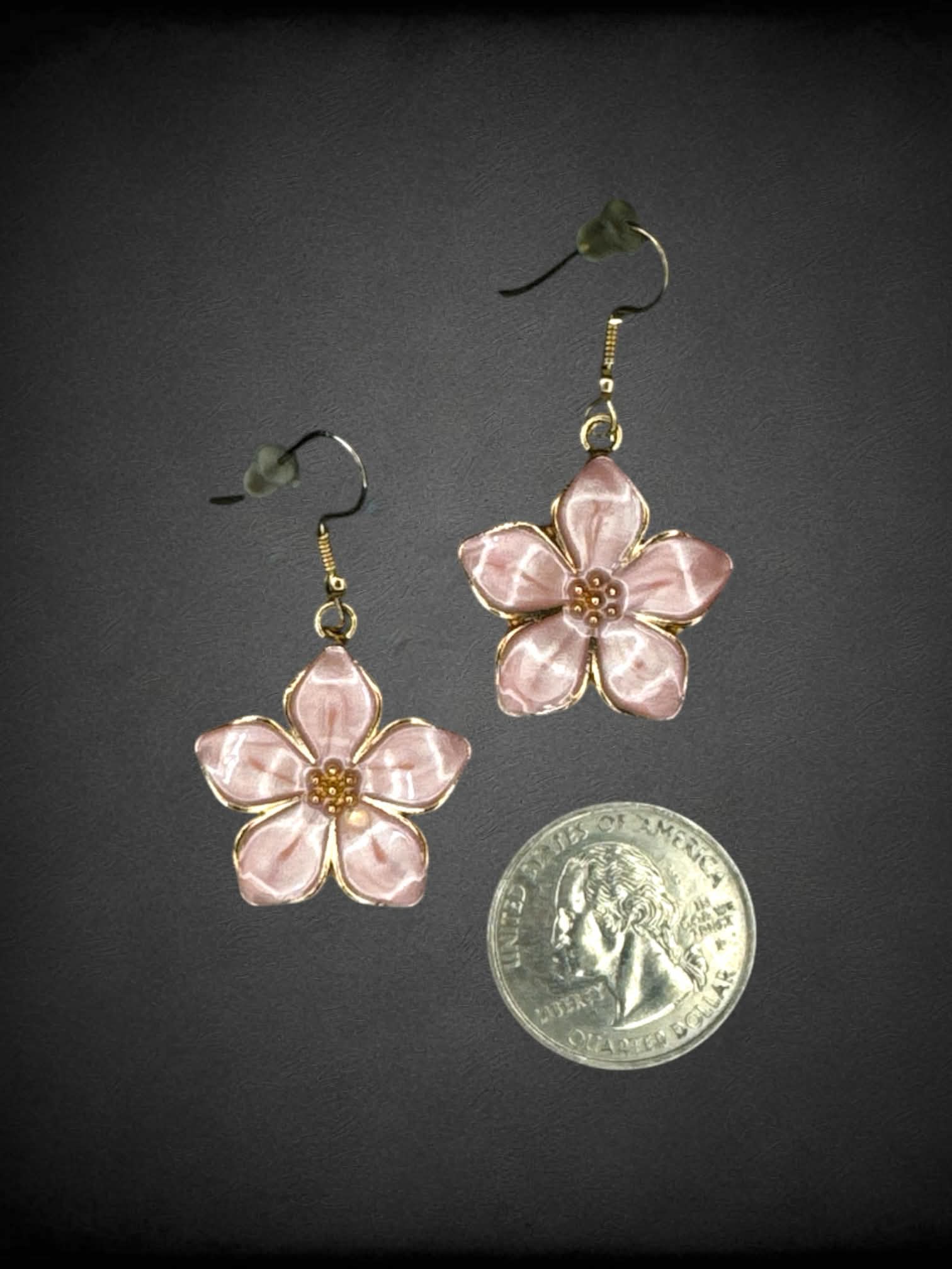 Pink sakura charm earrings