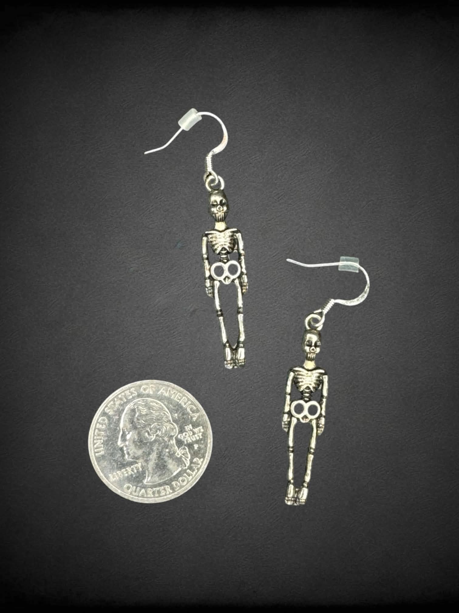 Silver skeleton earrings