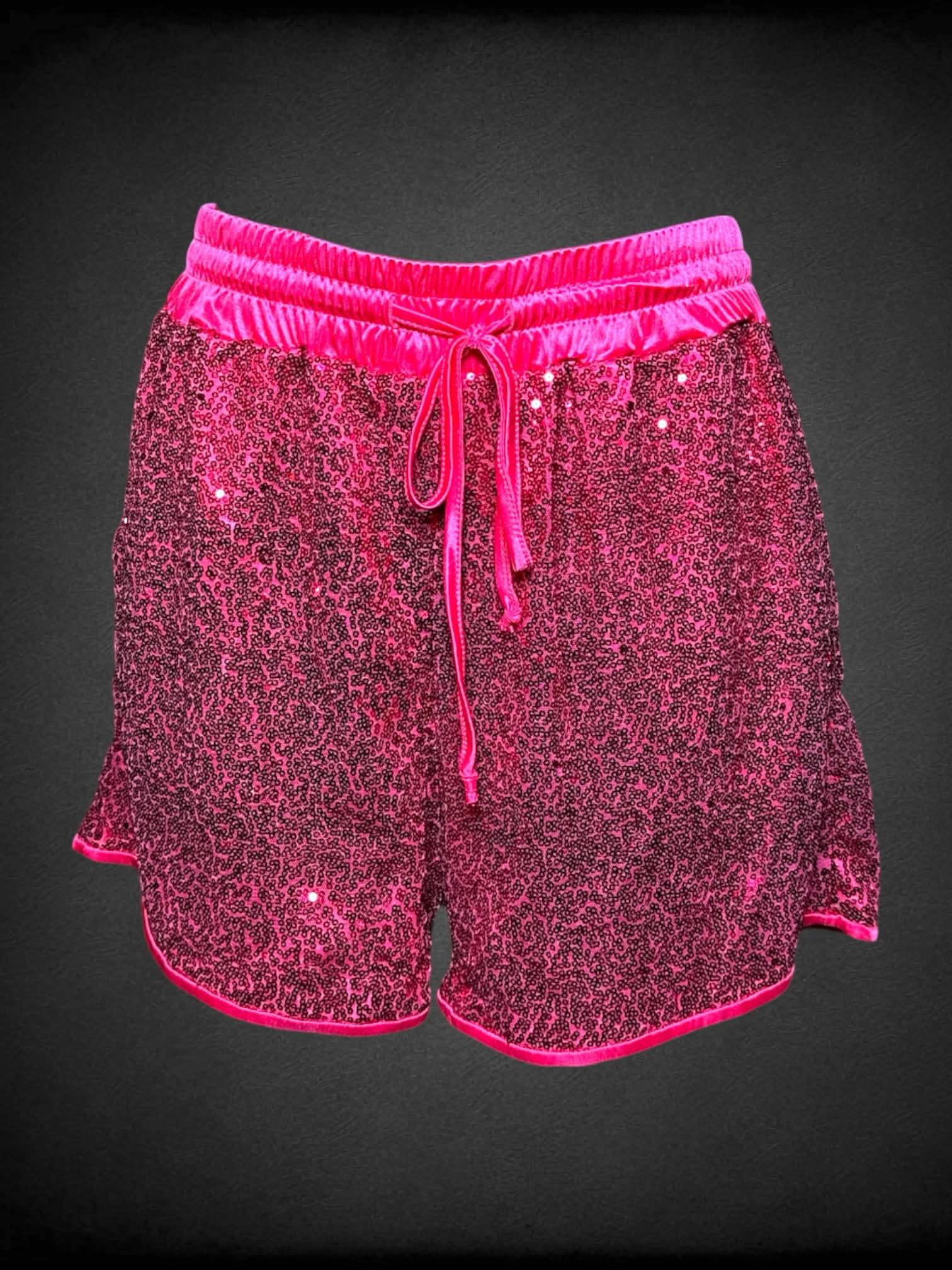 M Pesion hot pink sequined shorts with stretch waist