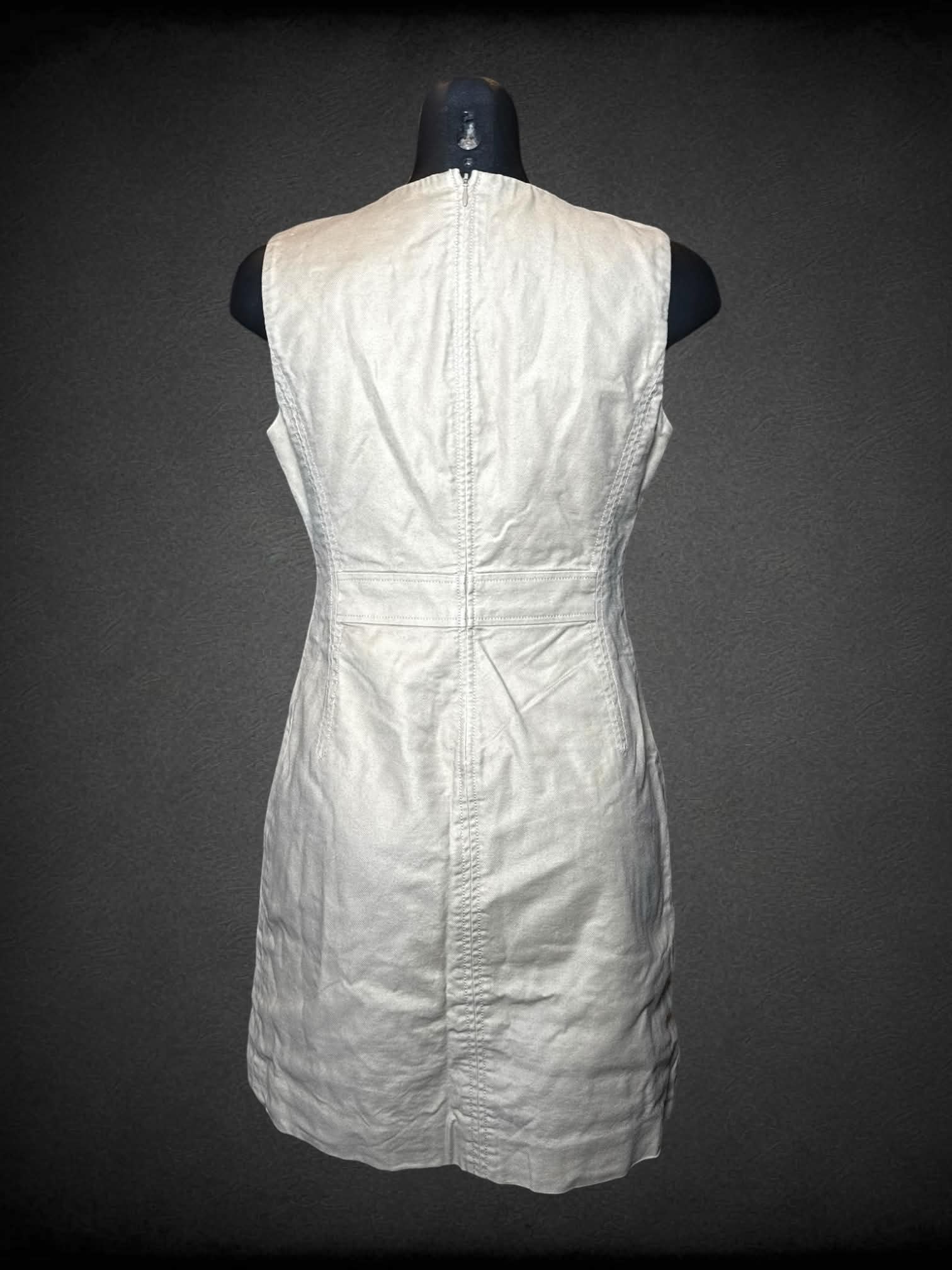 S Penguine vintage khaki dress with pockets, and zipper on back