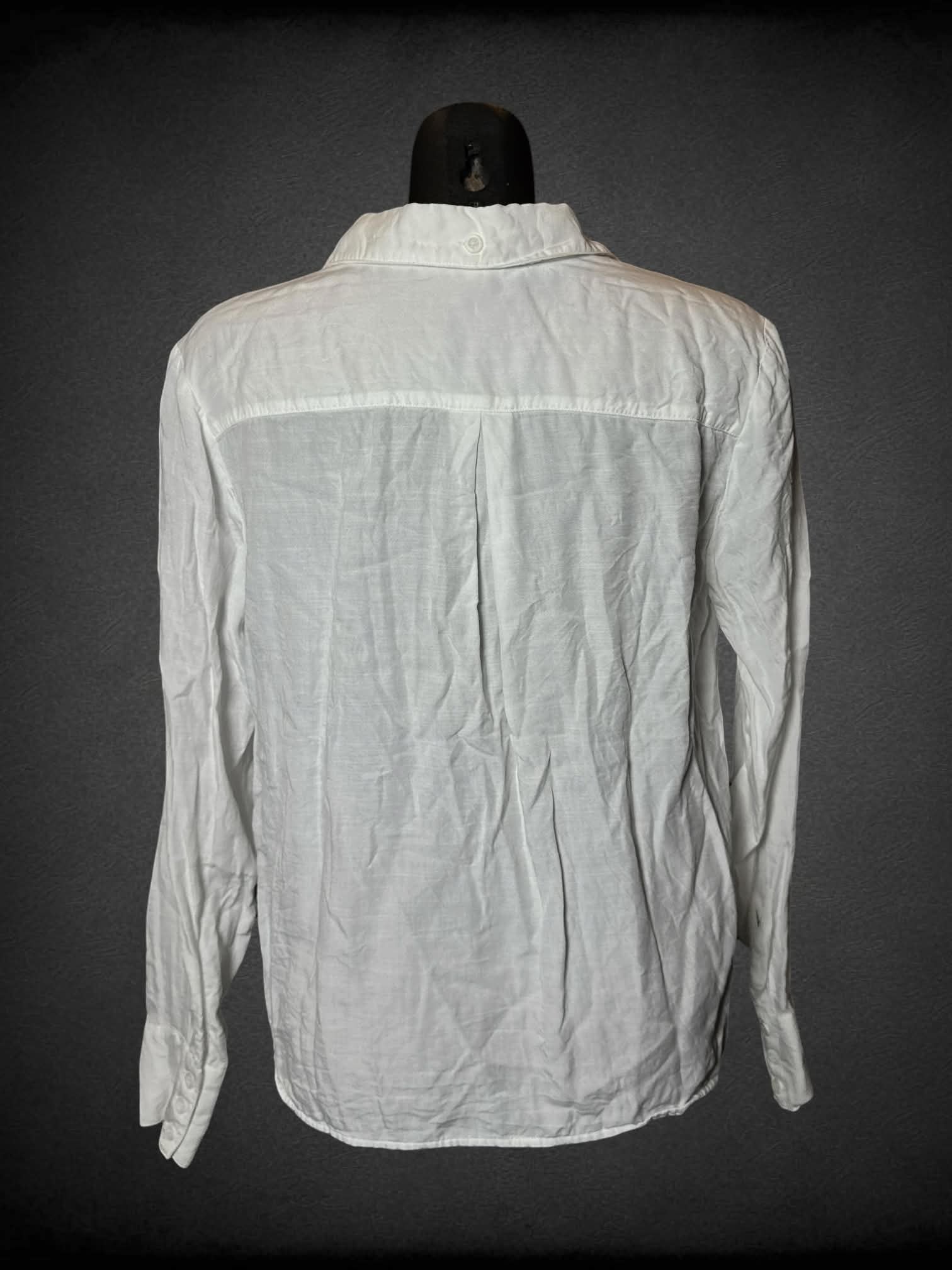 M Cloth & Stone white button-up shirt with adjustable tie on front