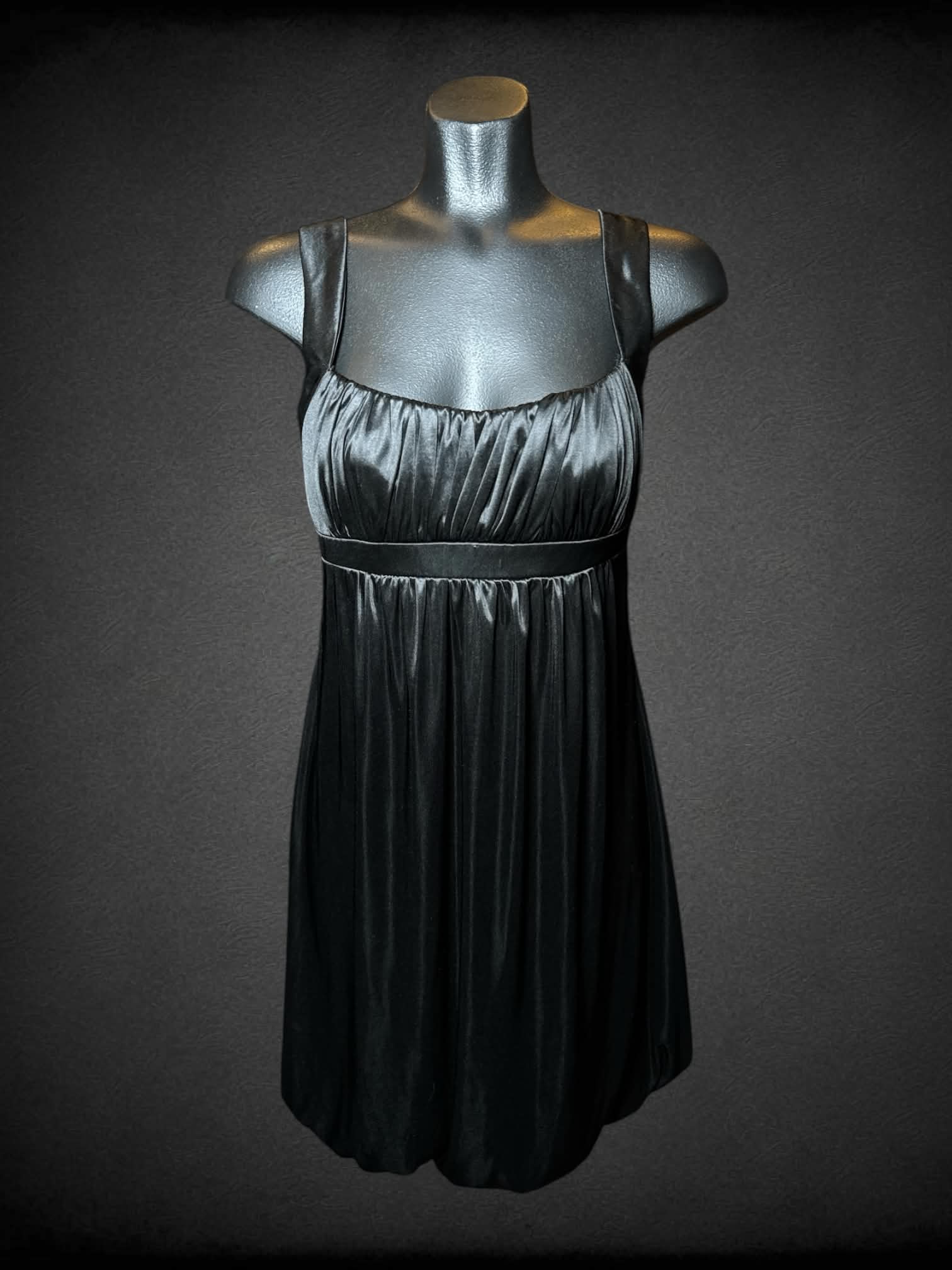 M Ruby Rose vintage black silk-like dress with tie waist on back
