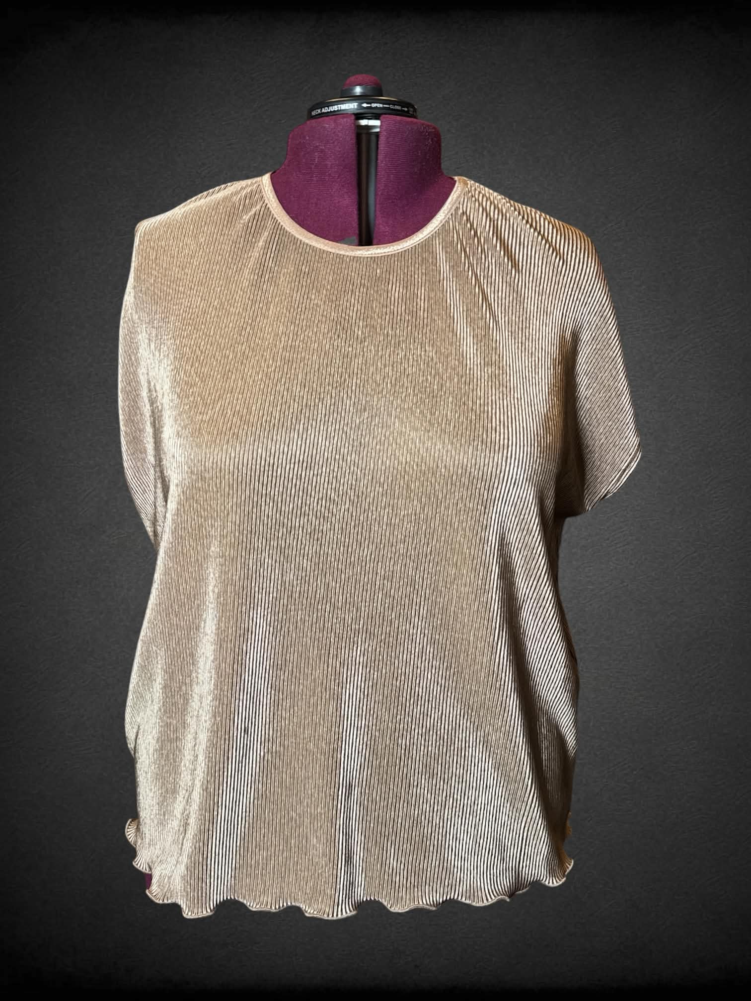 3X Bon Worth vintage brown pleated shirt