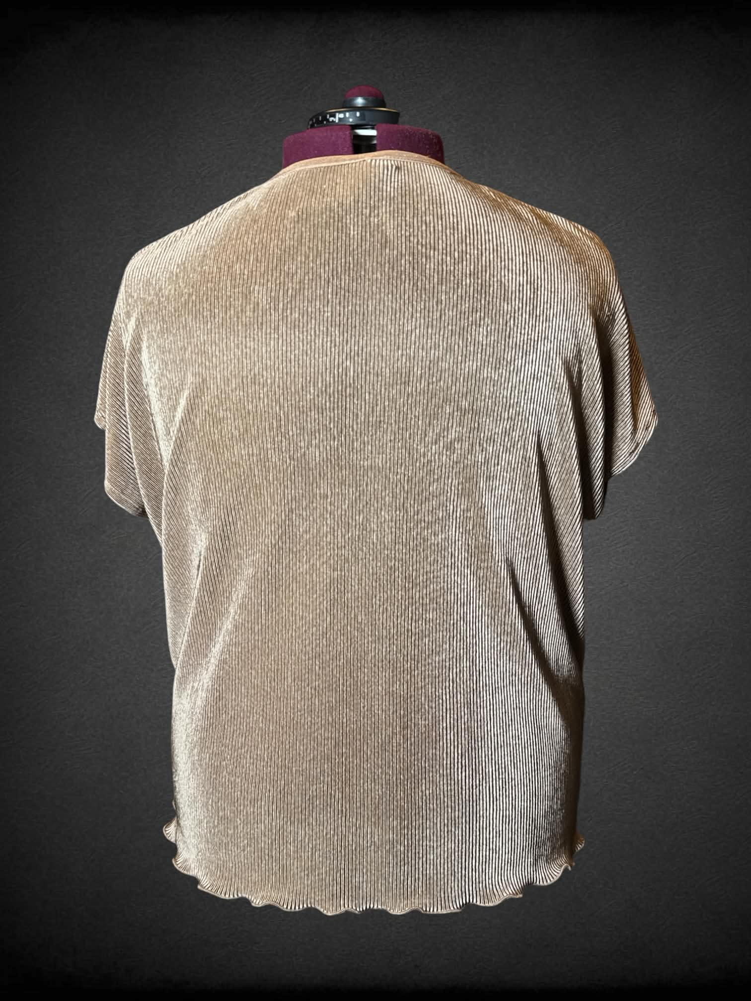 3X Bon Worth vintage brown pleated shirt