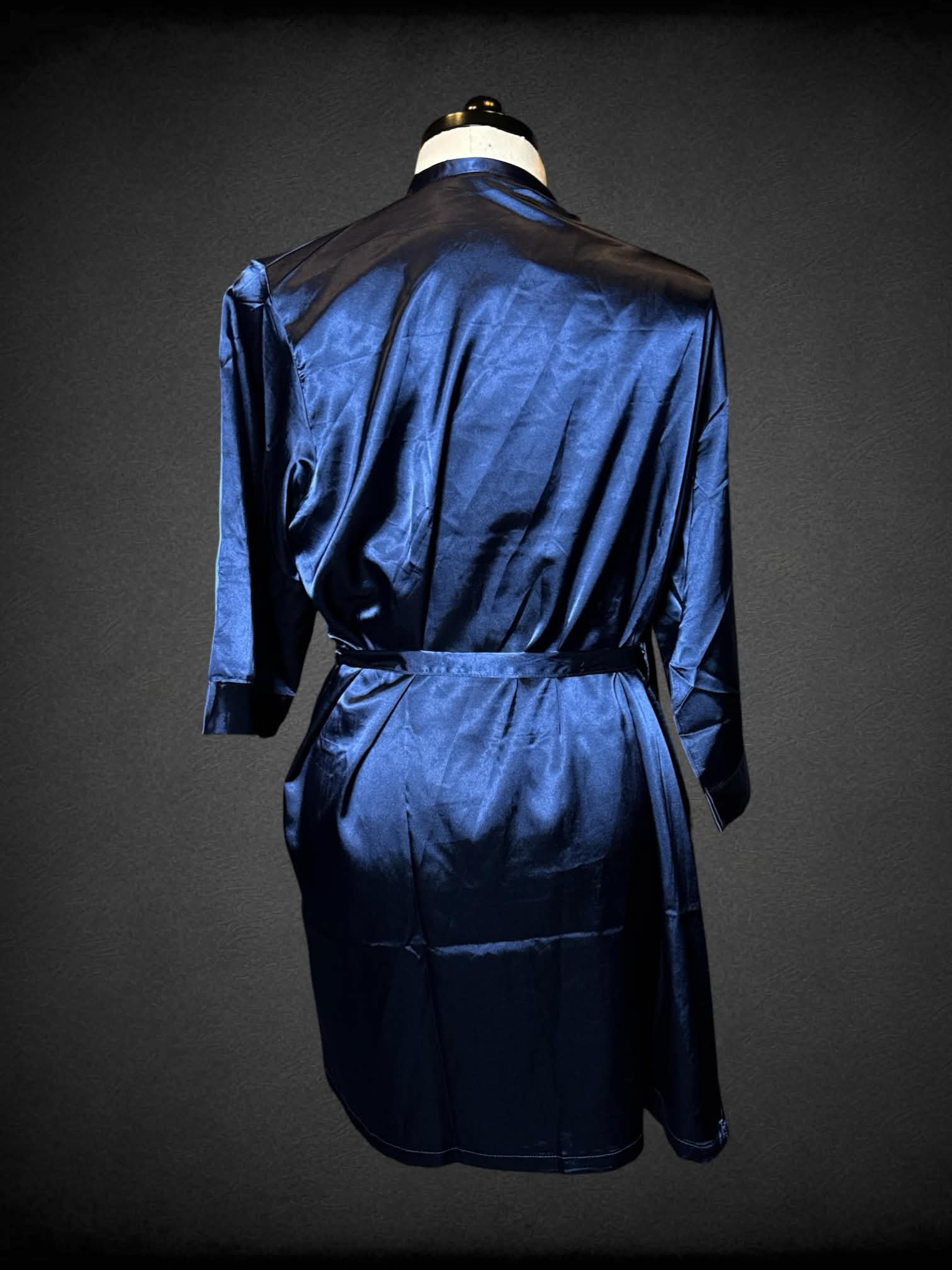 XL Pretty Robes royal blue silk-like robe $20