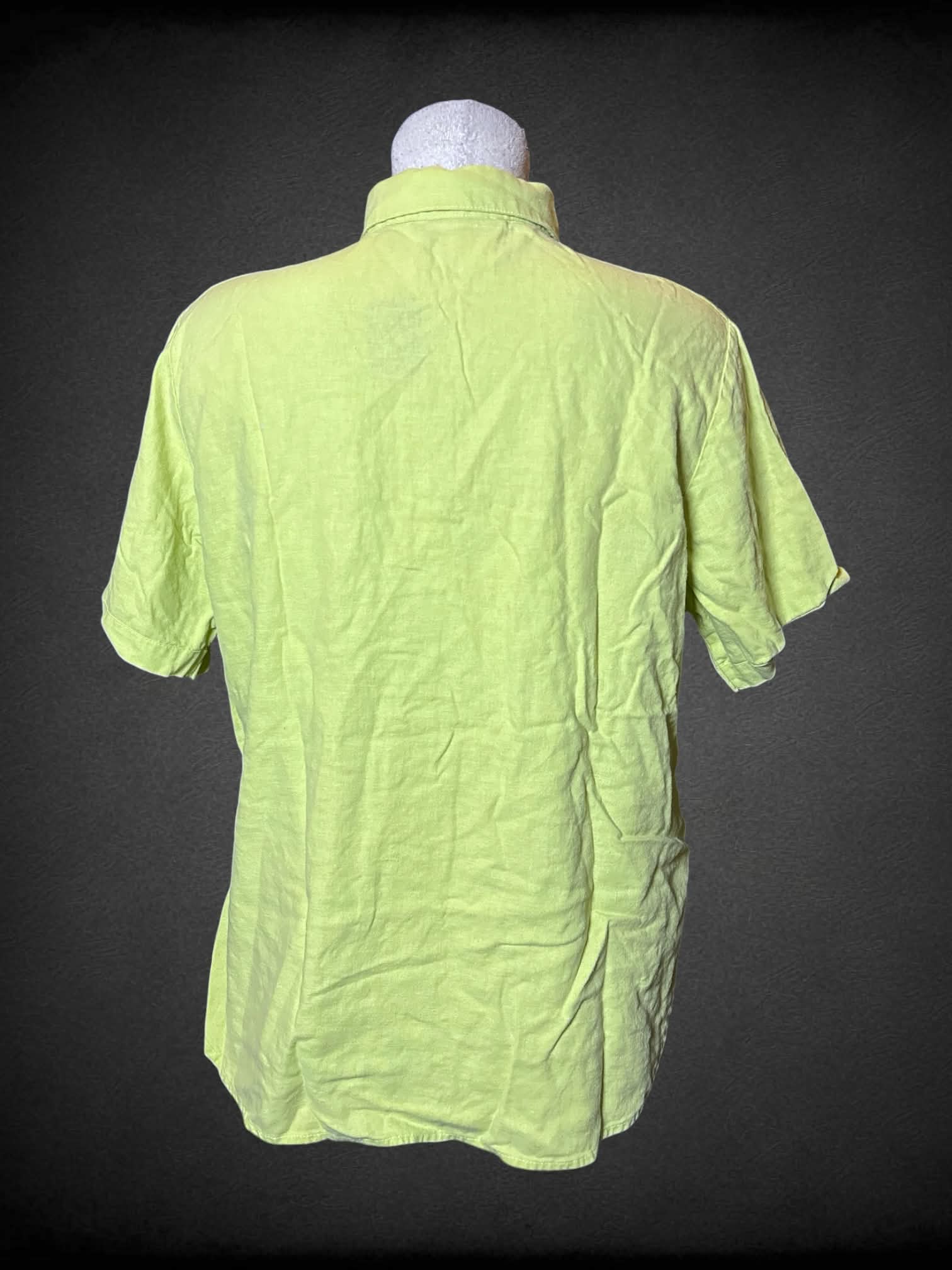 L Coldwater Creek vintage lime green button-up shirt