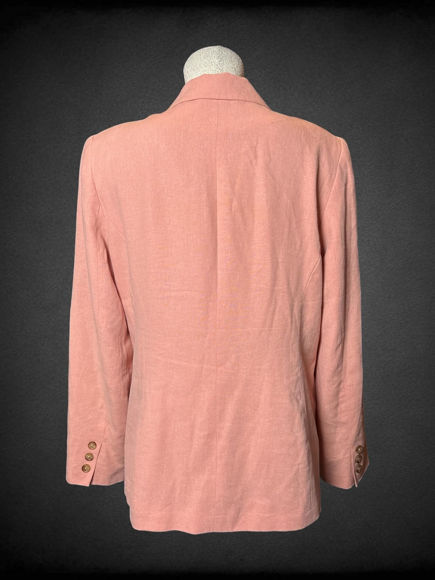 L Orvis salmon pink blazer with faux pockets